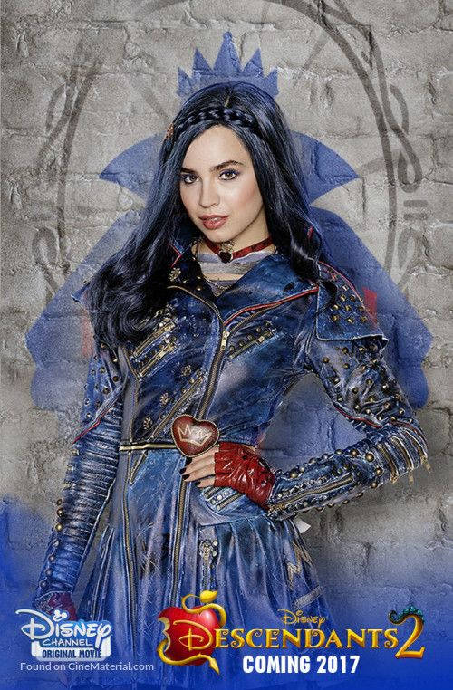 Evie, blue studded jacket, red gloves, SD Phone Wallpaper