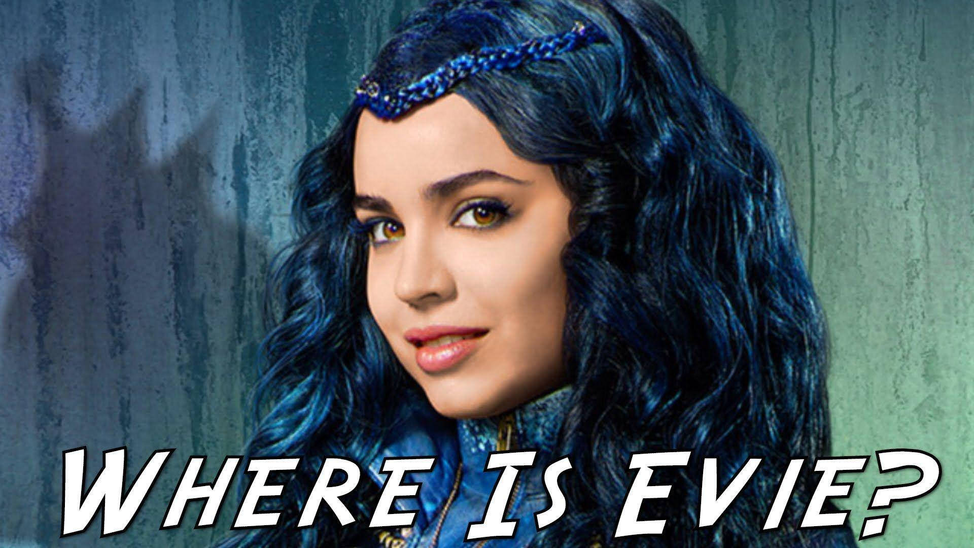 Evie Descendants, deep blue wavy hair, matching headband, Full HD Desktop Wallpaper