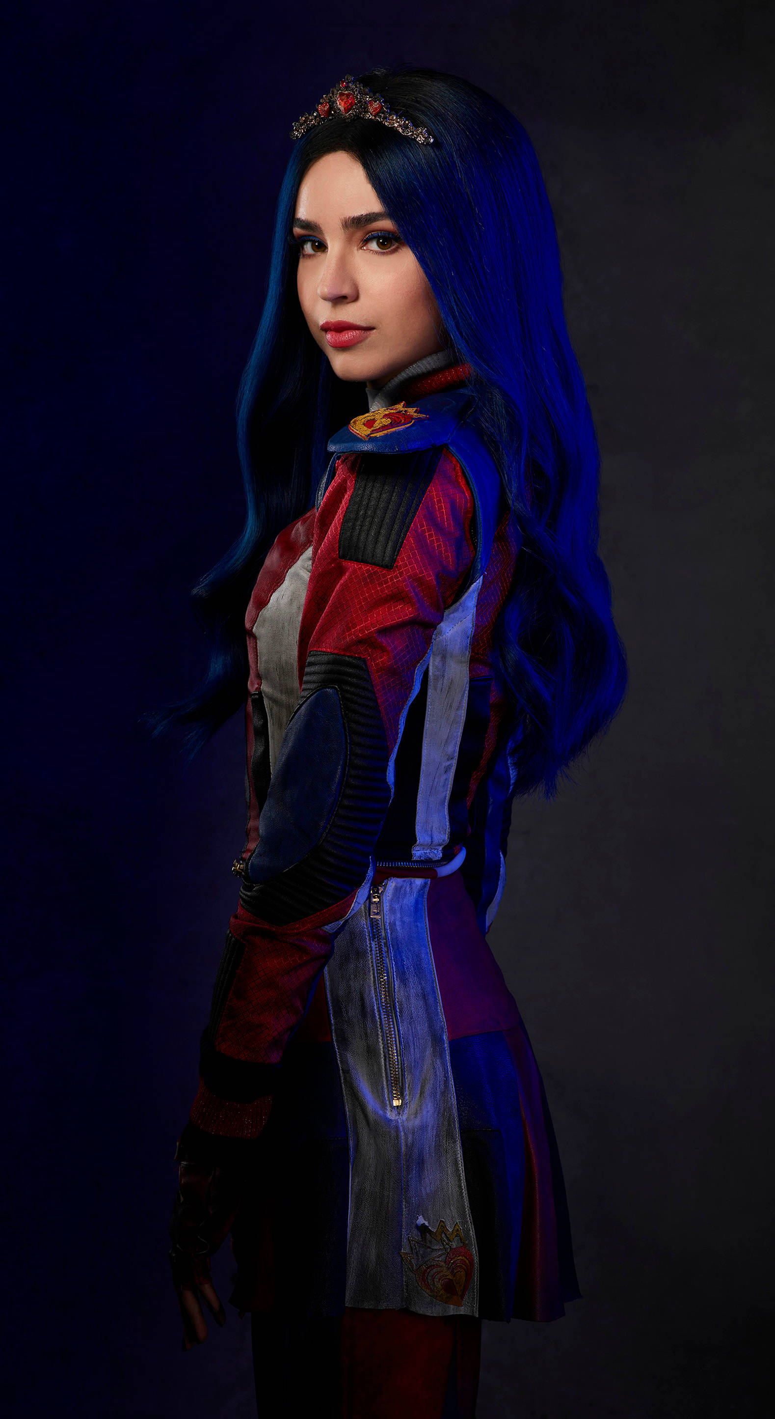 Descendants 2, Evie, long blue hair, 2K Phone Wallpaper