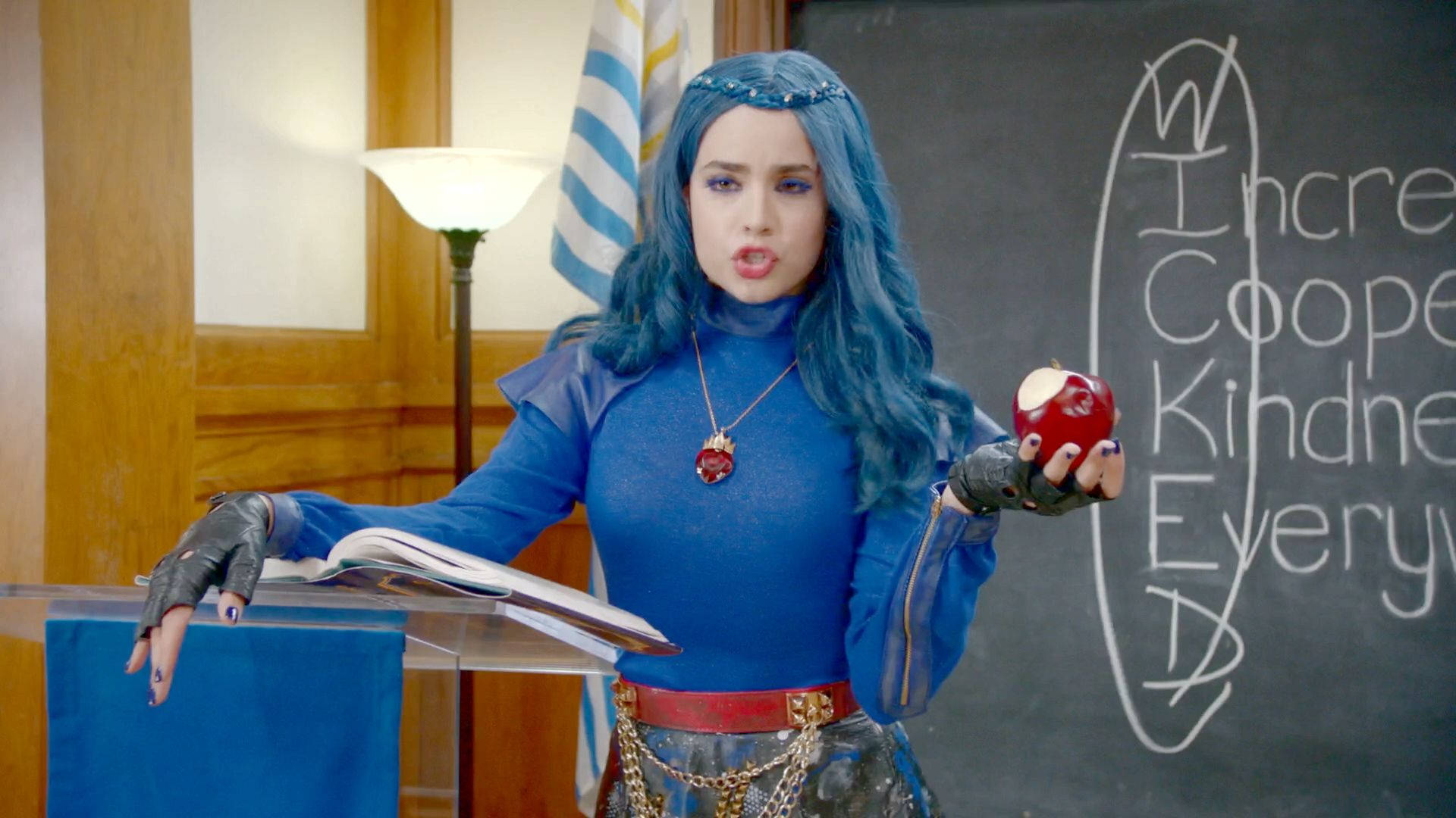 Evie, Descendants 2, blue hair, Full HD Desktop Wallpaper