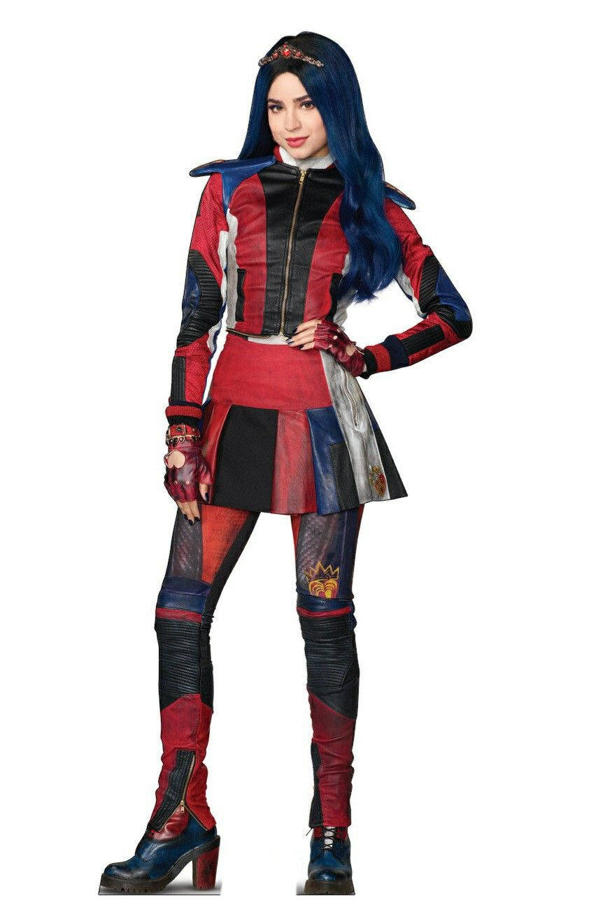 Evie, red costume, armored costume, HD Phone Wallpaper