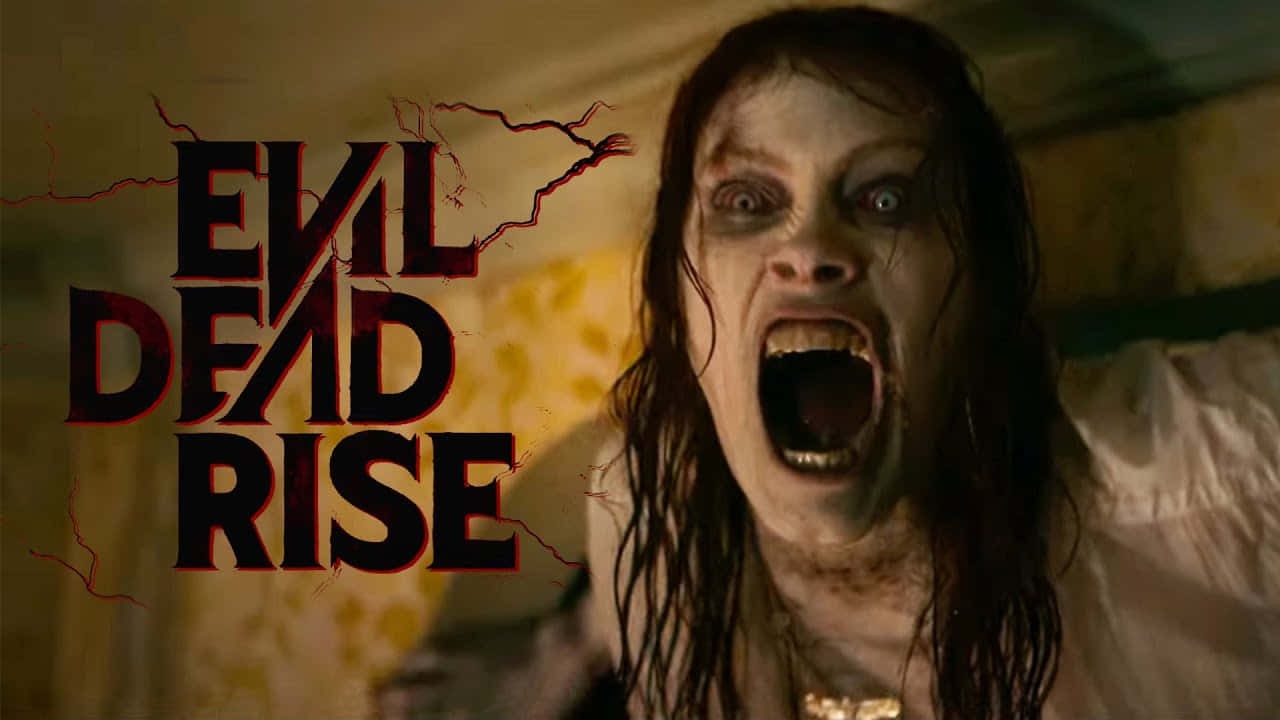 Evil Dead Rise, screaming zombie woman, bloodied face, HD Desktop Wallpaper
