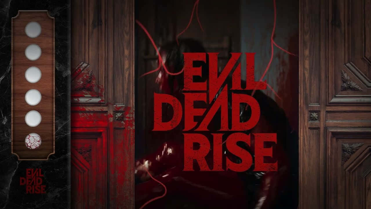 Evil Dead Rise, red blood splatter, demonic figure, HD Desktop Wallpaper