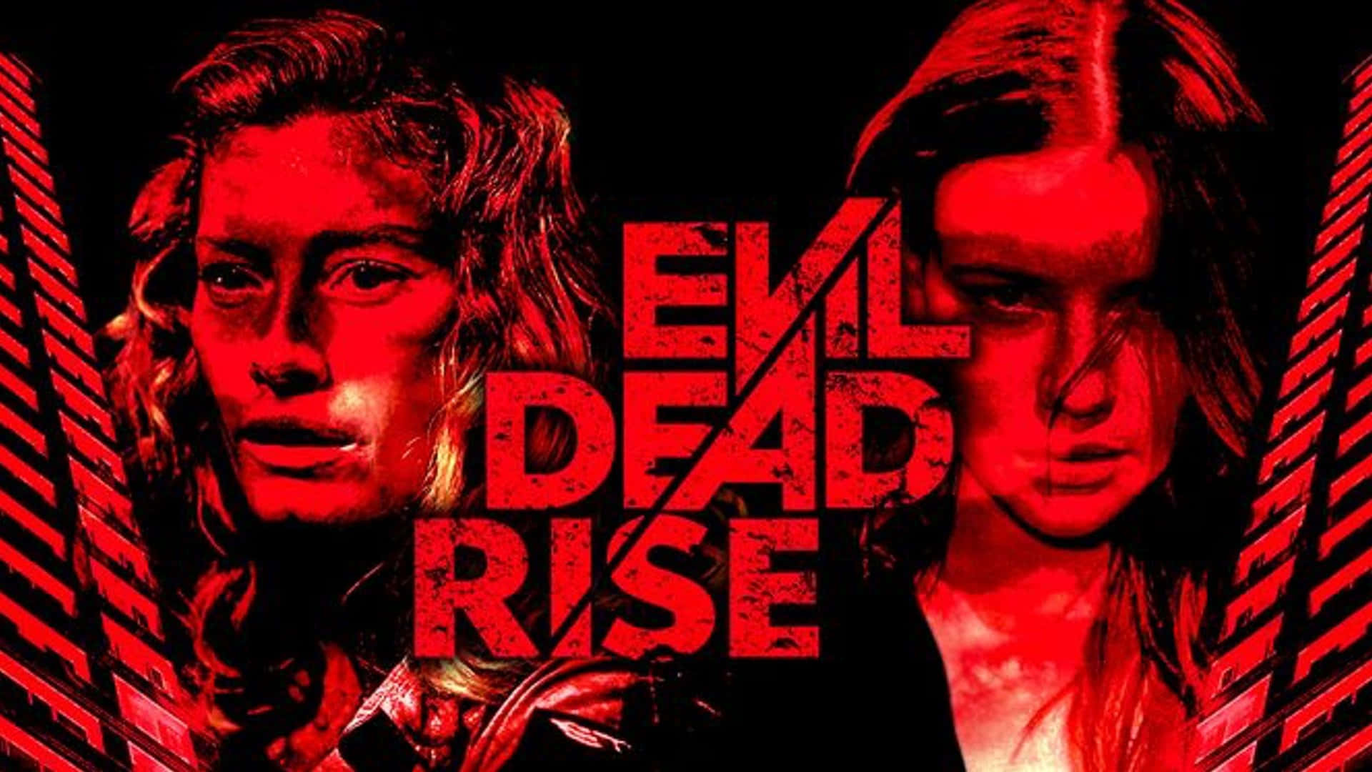 Evil Dead Rise, red light, black background, Full HD Desktop Wallpaper