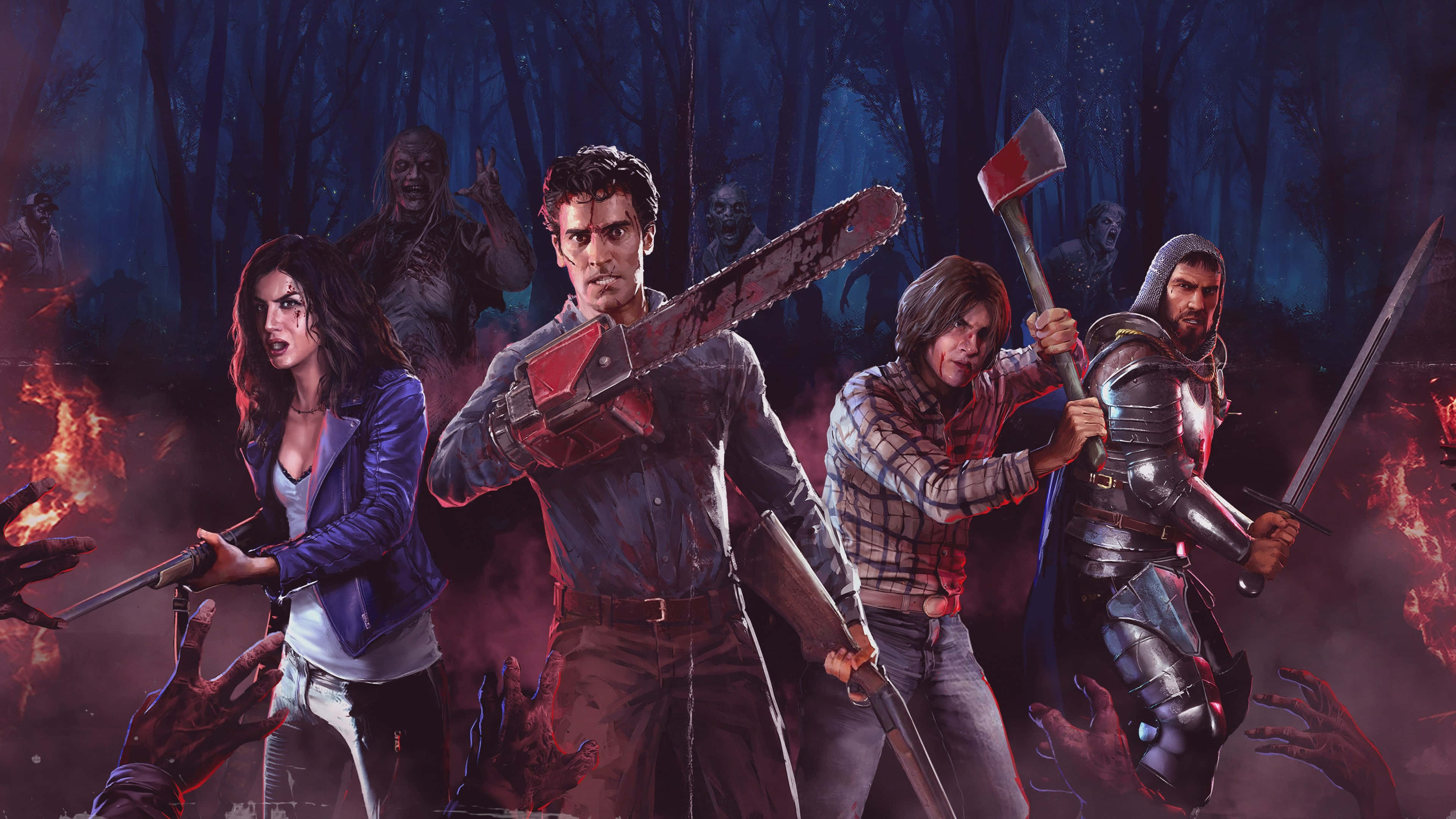 Evil Dead, zombies, dark forest, 4K Desktop Wallpaper