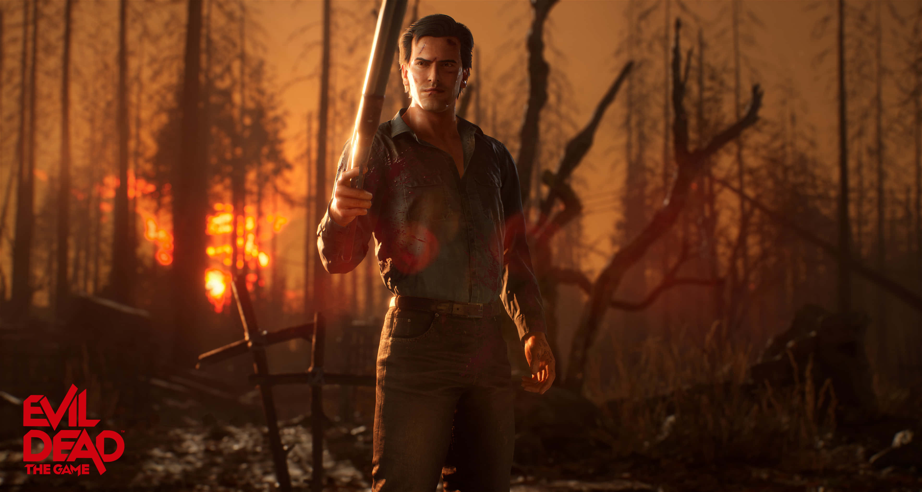 Evil Dead, shotgun man, bloodied shirt, 4K Desktop Wallpaper