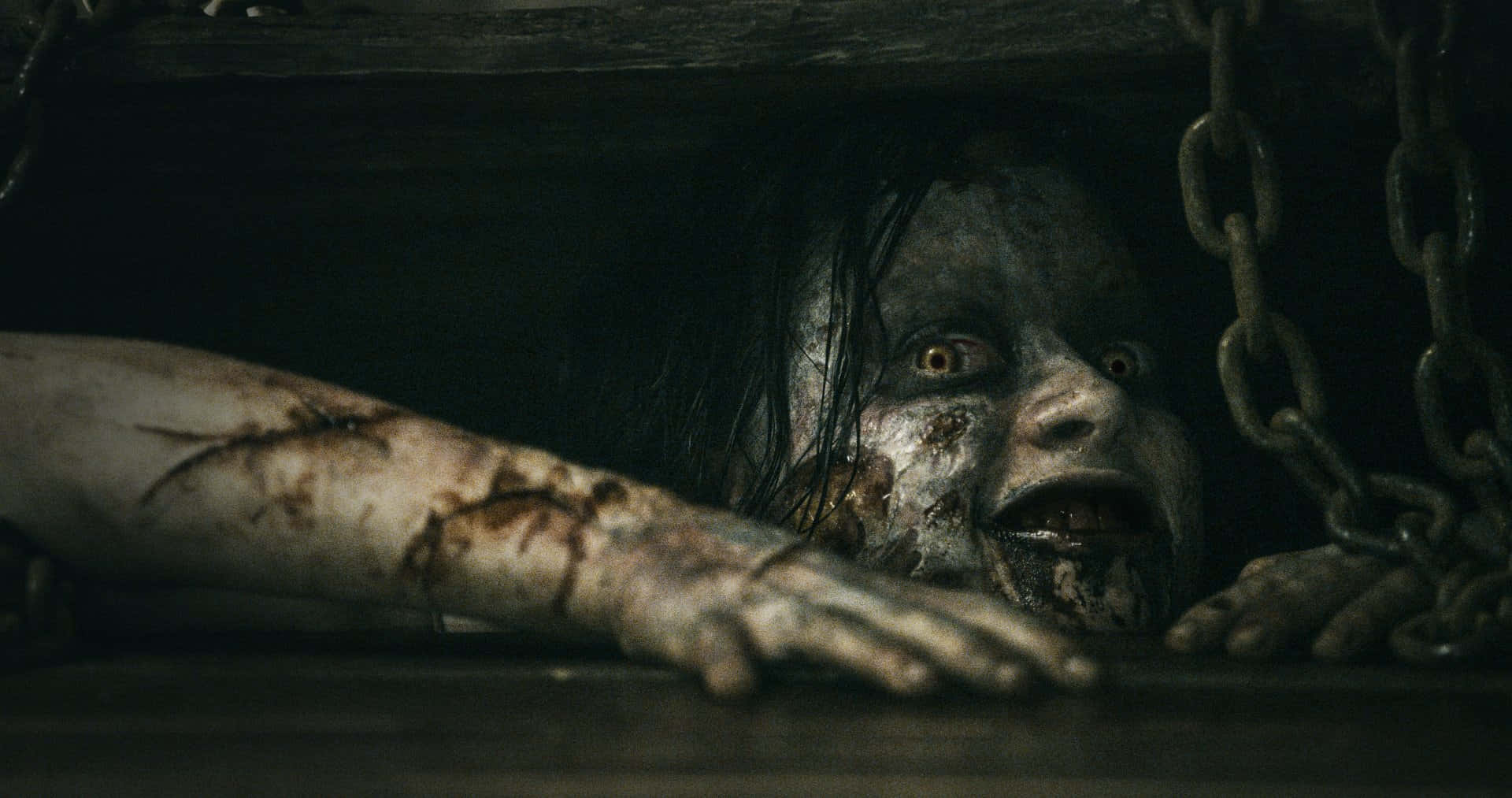 Evil Dead, tragic cellar, pale horror figure, Full HD Desktop Wallpaper