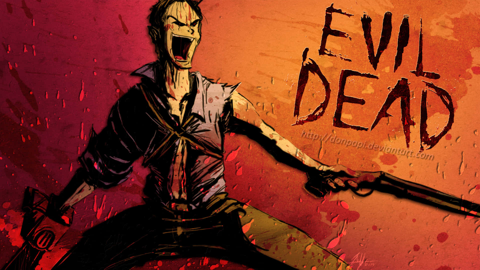 Evil Dead, screaming man, bloodied shirt, Full HD Desktop Wallpaper