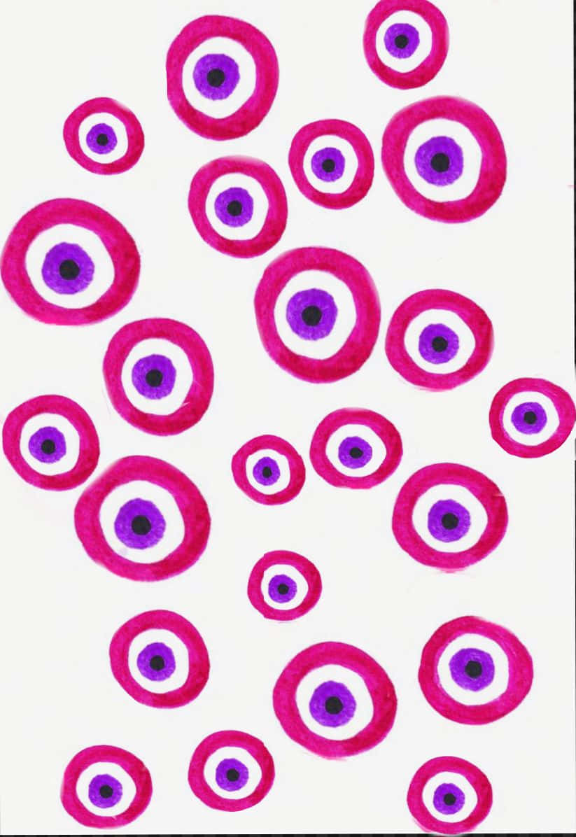 pink evil eye pattern, vibrant pink, purple concentric circles, SD Phone Wallpaper