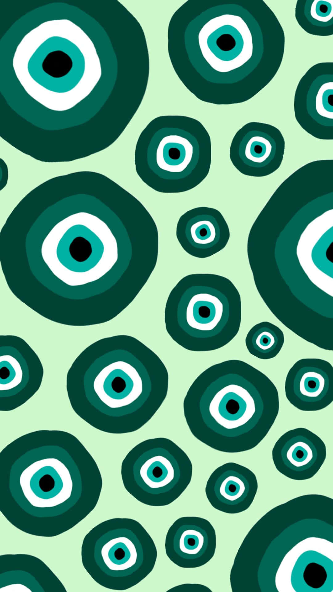 Evil Eye Pattern Aesthetic, dark teal, white, Full HD Phone Wallpaper