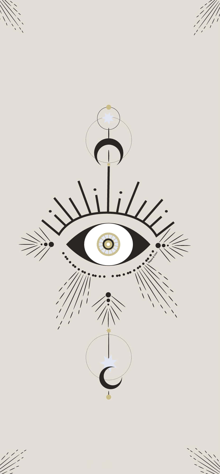 Evil Eye iPhone, crescent, stars, HD Phone Wallpaper