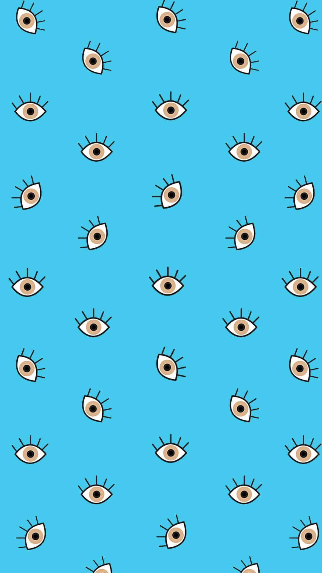 Evil Eye iPhone, stylized cartoon eyes, black lashes, Full HD Phone Wallpaper