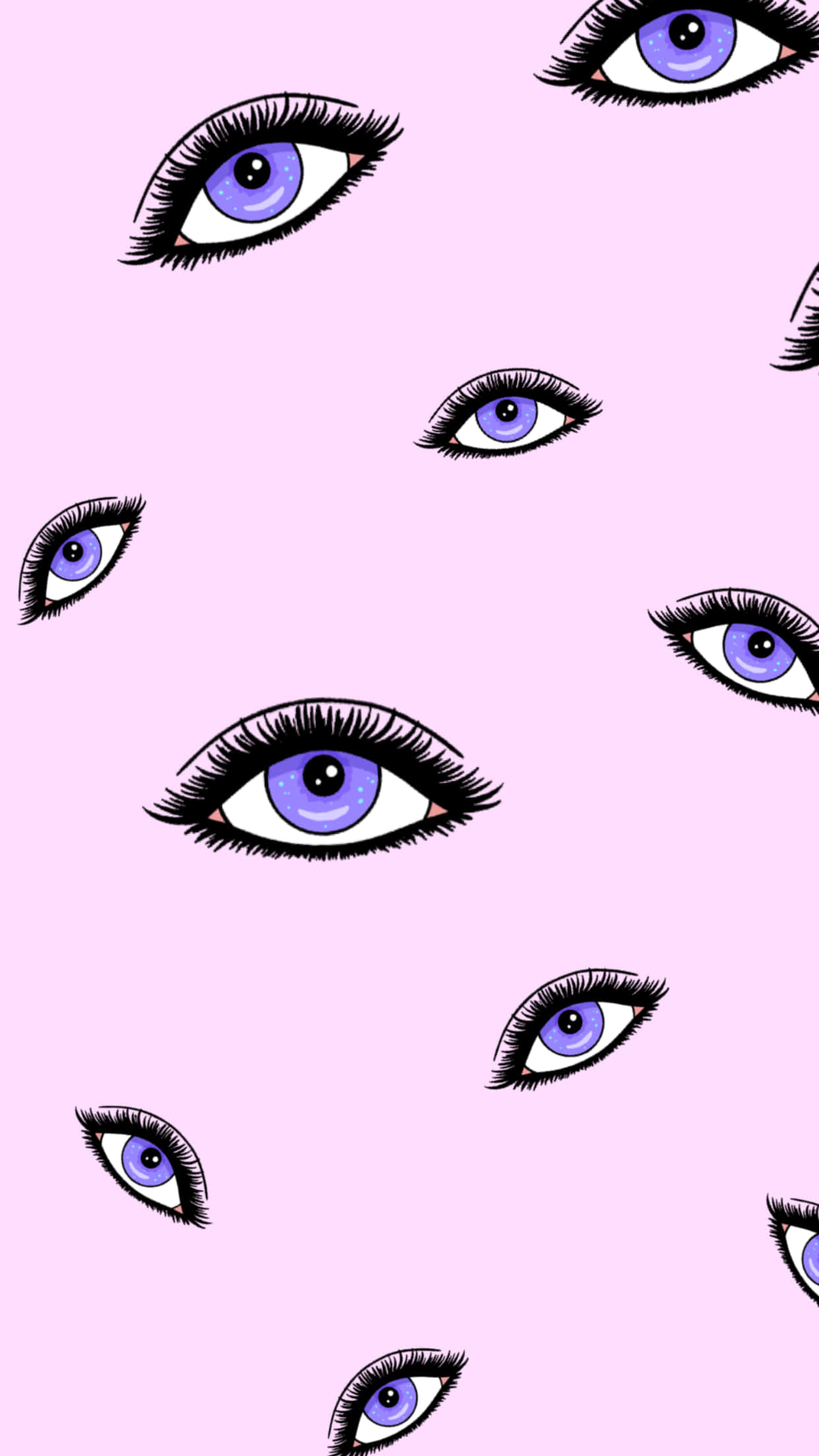 Evil Eye iPhone, purple eyes, long lashes, Full HD Phone Wallpaper