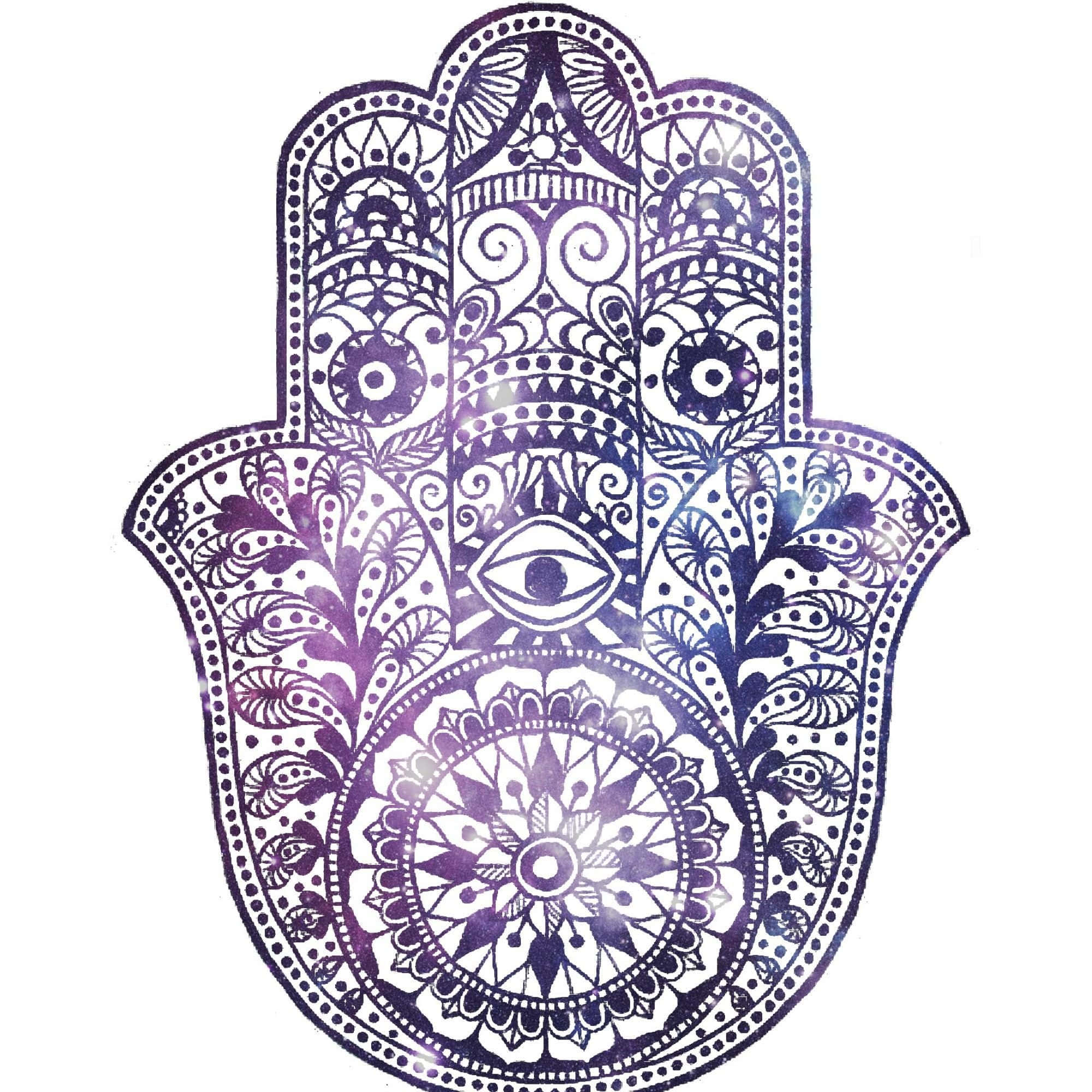 hamsa hand, blue background, eye at center, Full HD Desktop Wallpaper