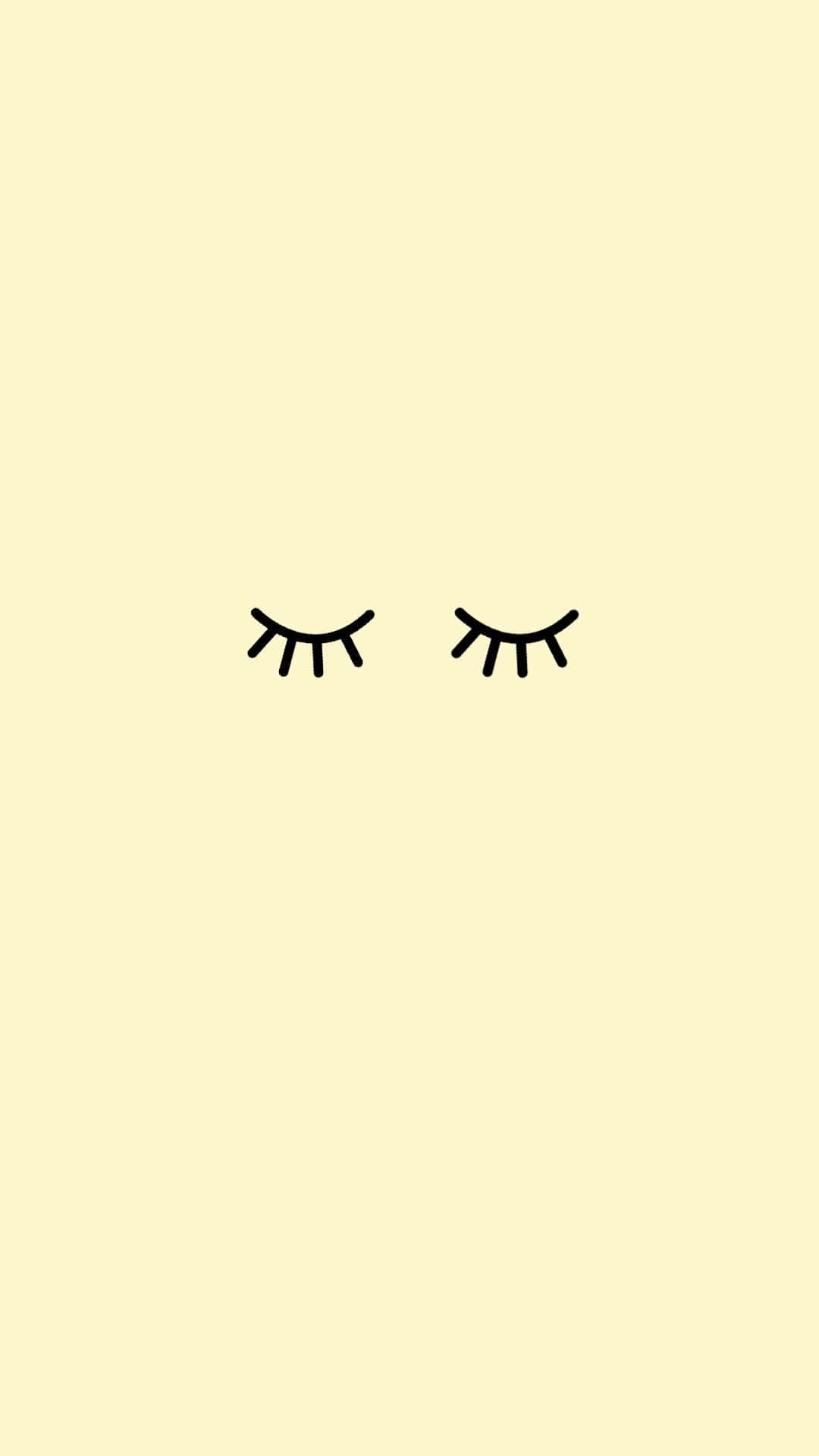 Evil Eye iPhone, black eyelashes, cream background, Full HD Phone Wallpaper