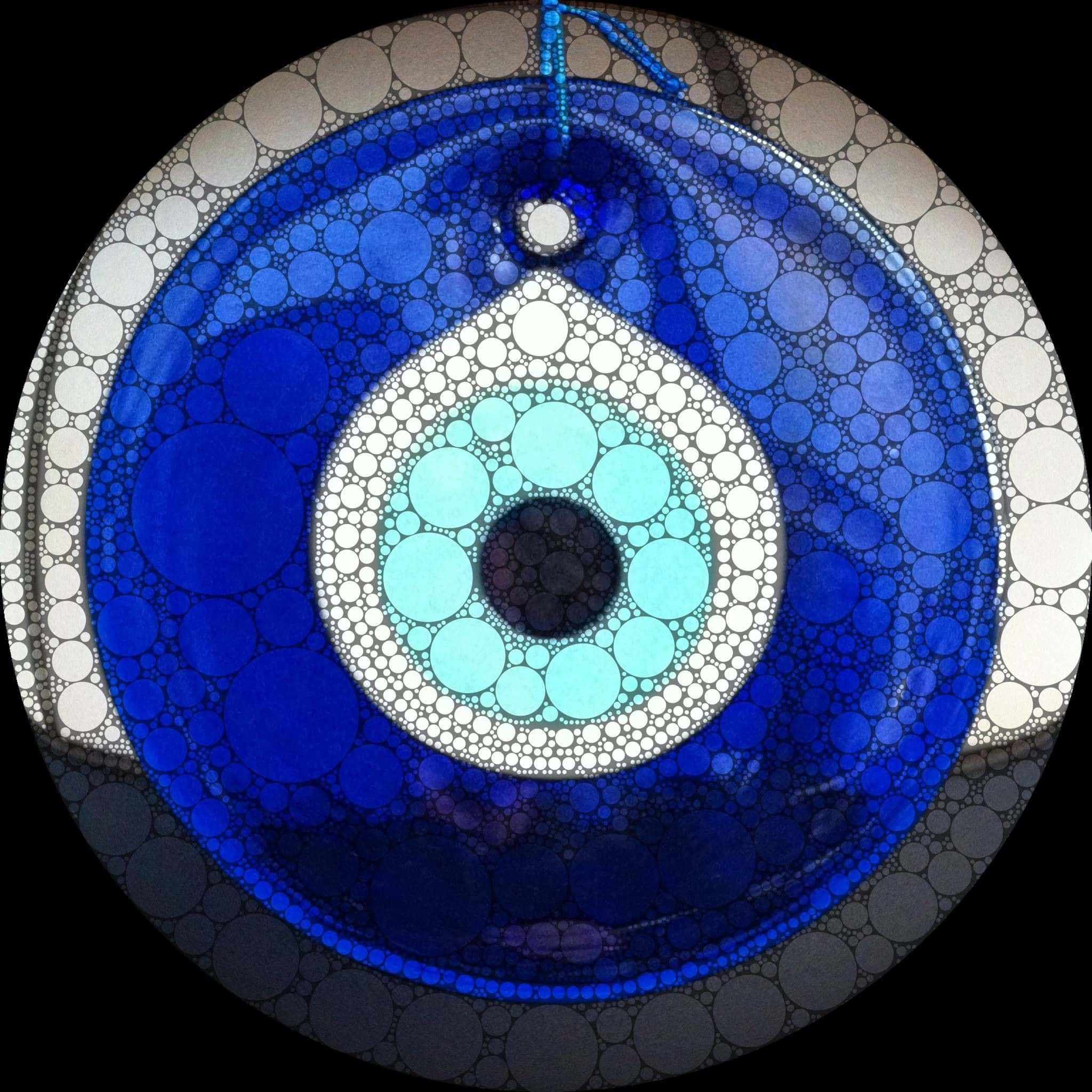 Evil Eye iPhone, circular blue evil eye amulet, layered bubbles, Full HD Desktop Wallpaper