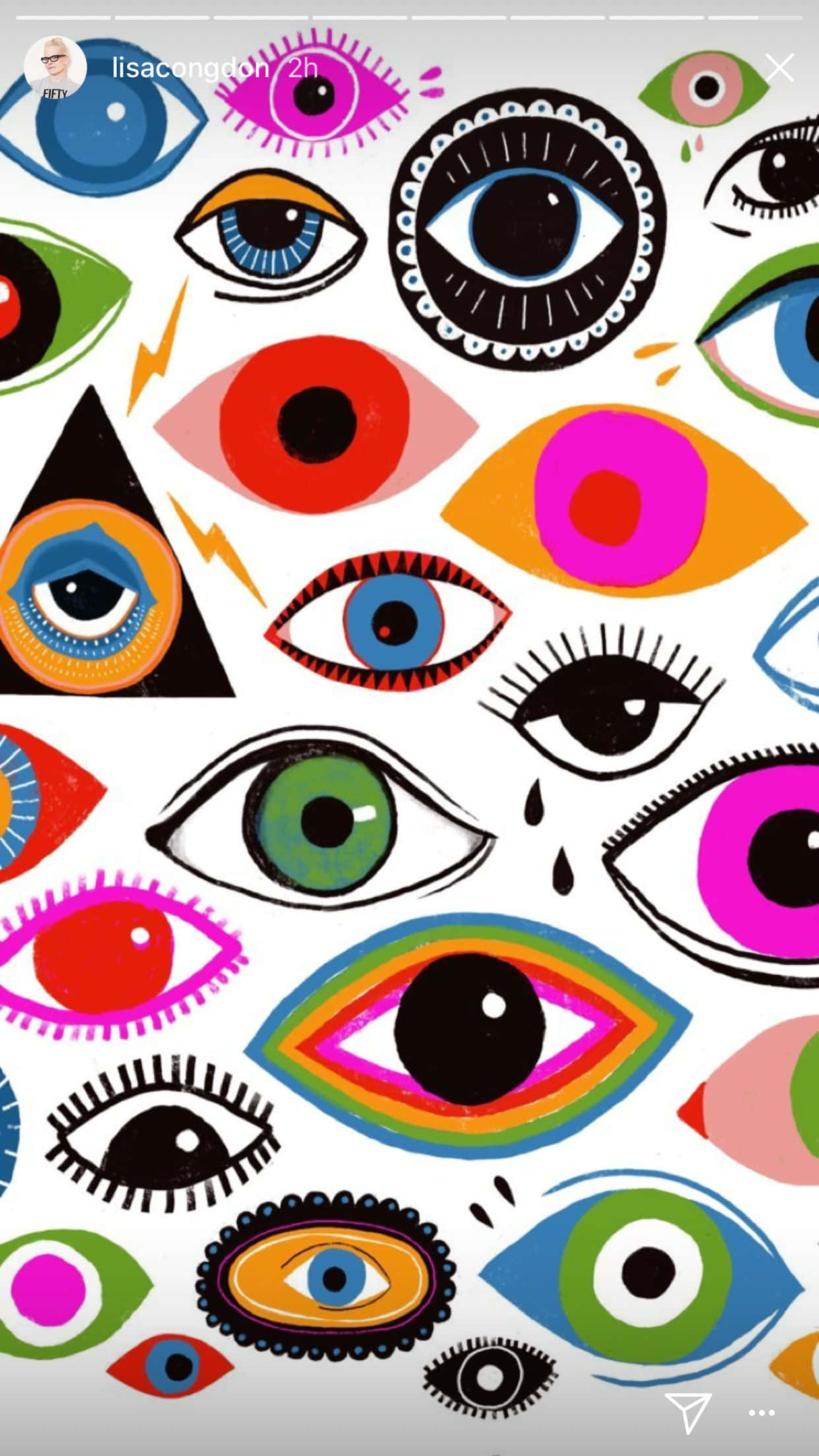 Evil Eye iPhone, stylized eyes, bold colors, Full HD Phone Wallpaper