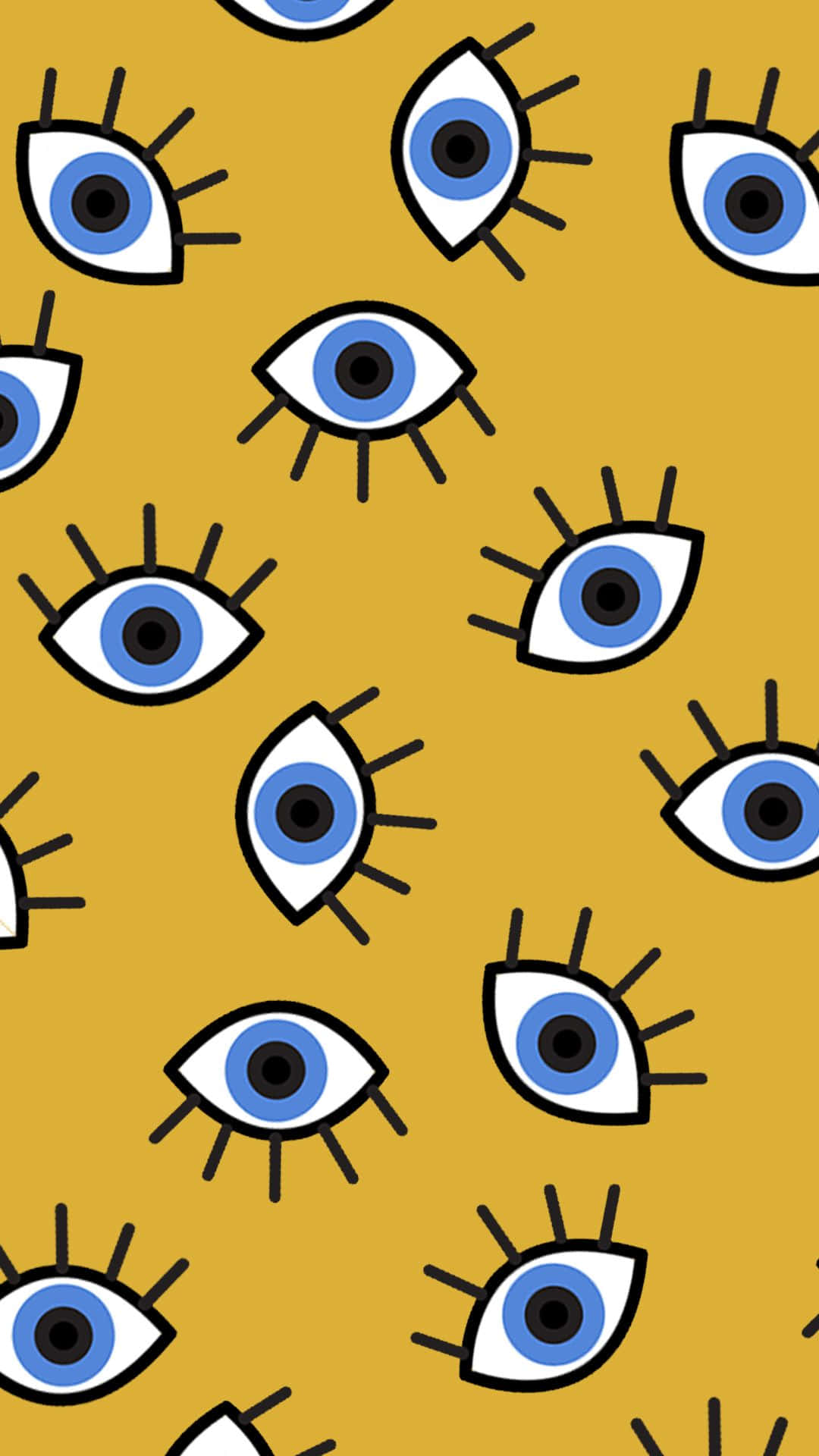 Evil Eye iPhone, blue irises, black lashes, Full HD Phone Wallpaper