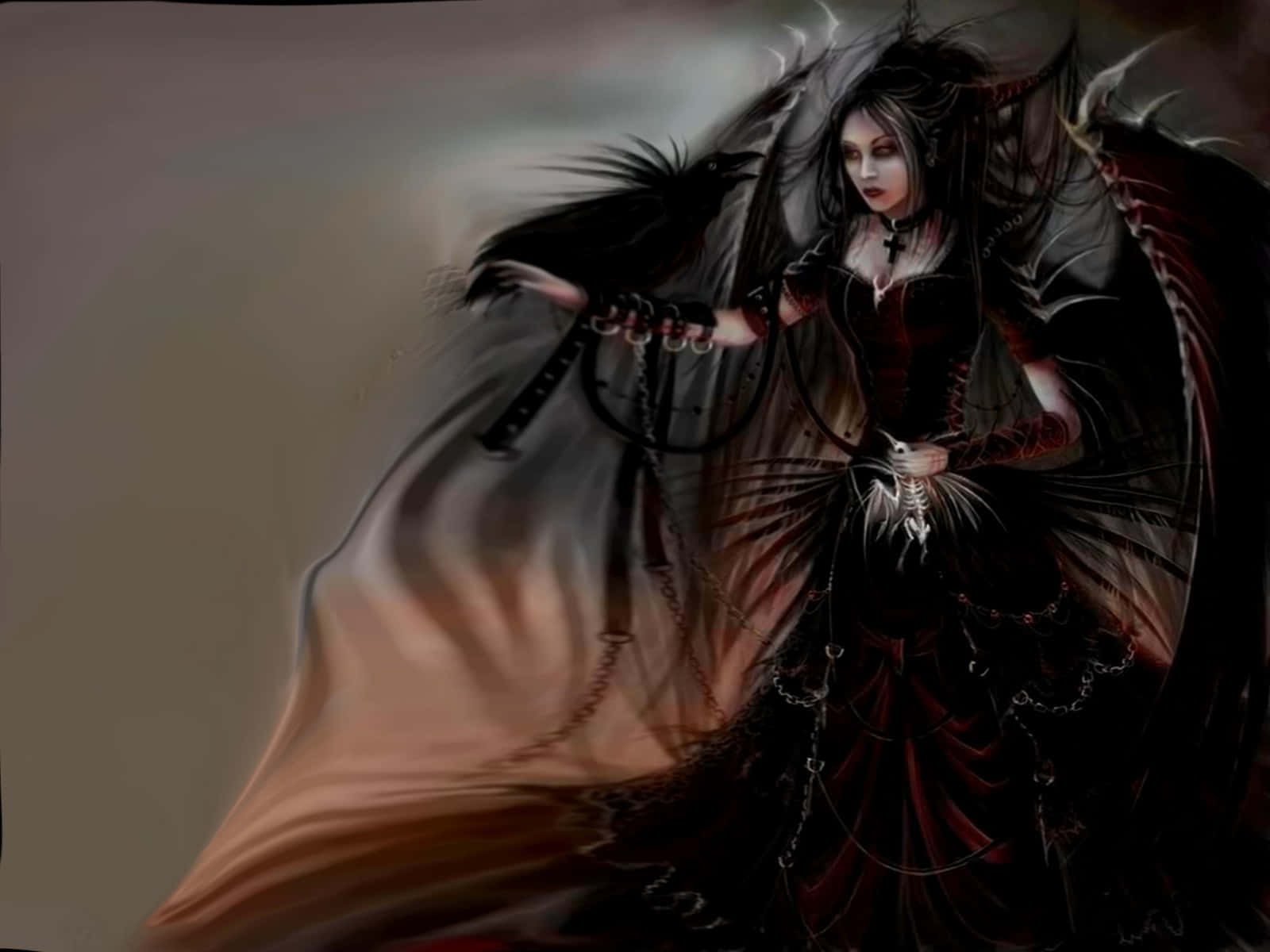 Evil Fairy, black wings, crow, HD Desktop Wallpaper