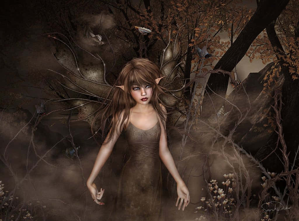 Evil Fairy, elf woman, pointed ears, SD Desktop Wallpaper