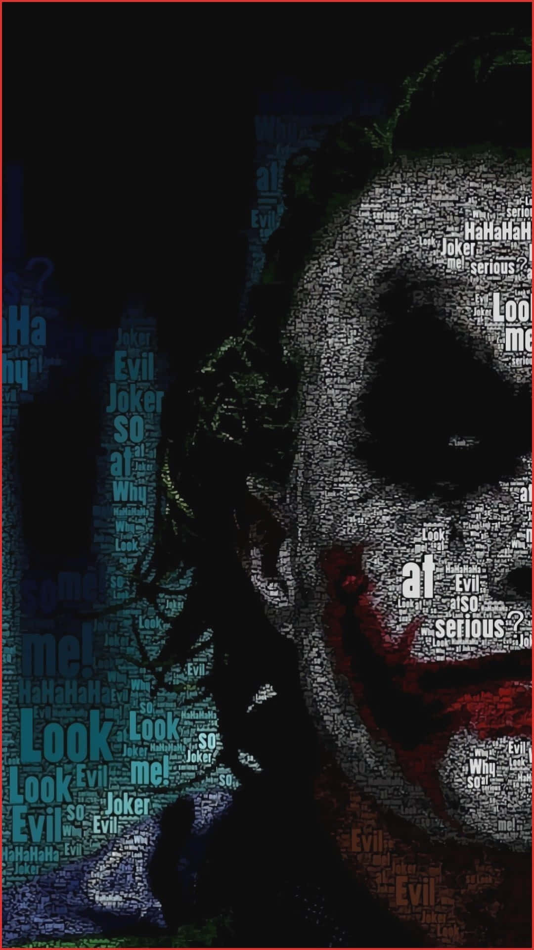 Cool Joker, Joker, red accents, Full HD Phone Wallpaper