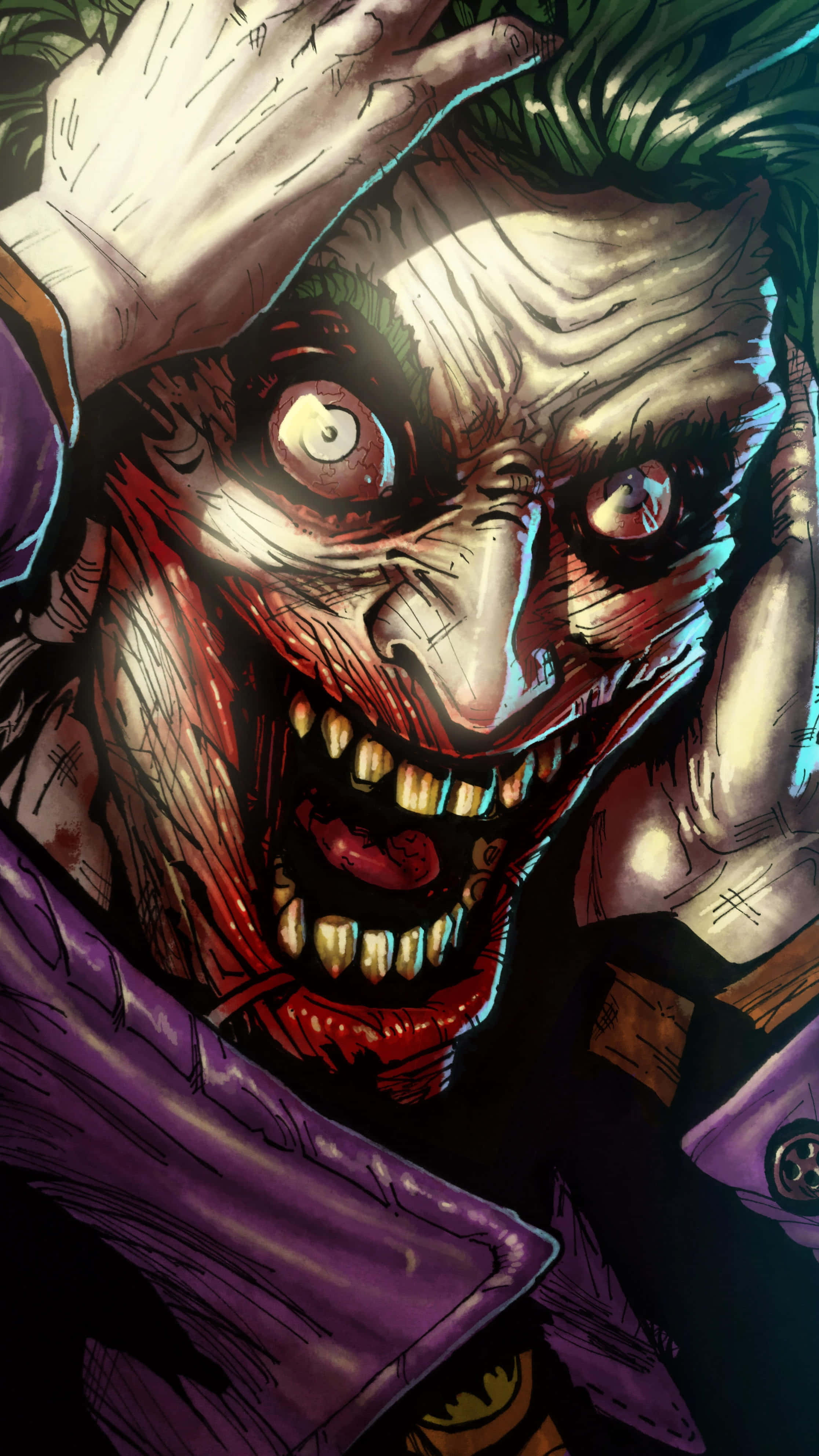 Evil Joker, Joker, green hair, 4K Phone Wallpaper