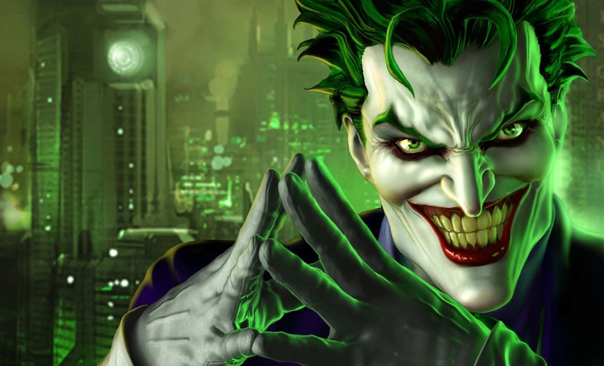 Evil Joker, Joker, green hair, Full HD Desktop Wallpaper