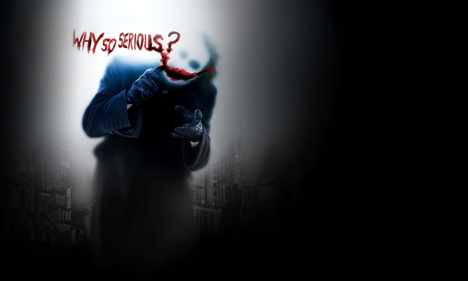 Evil Joker, bloody question mark, dark cityscape, Full HD Desktop Wallpaper