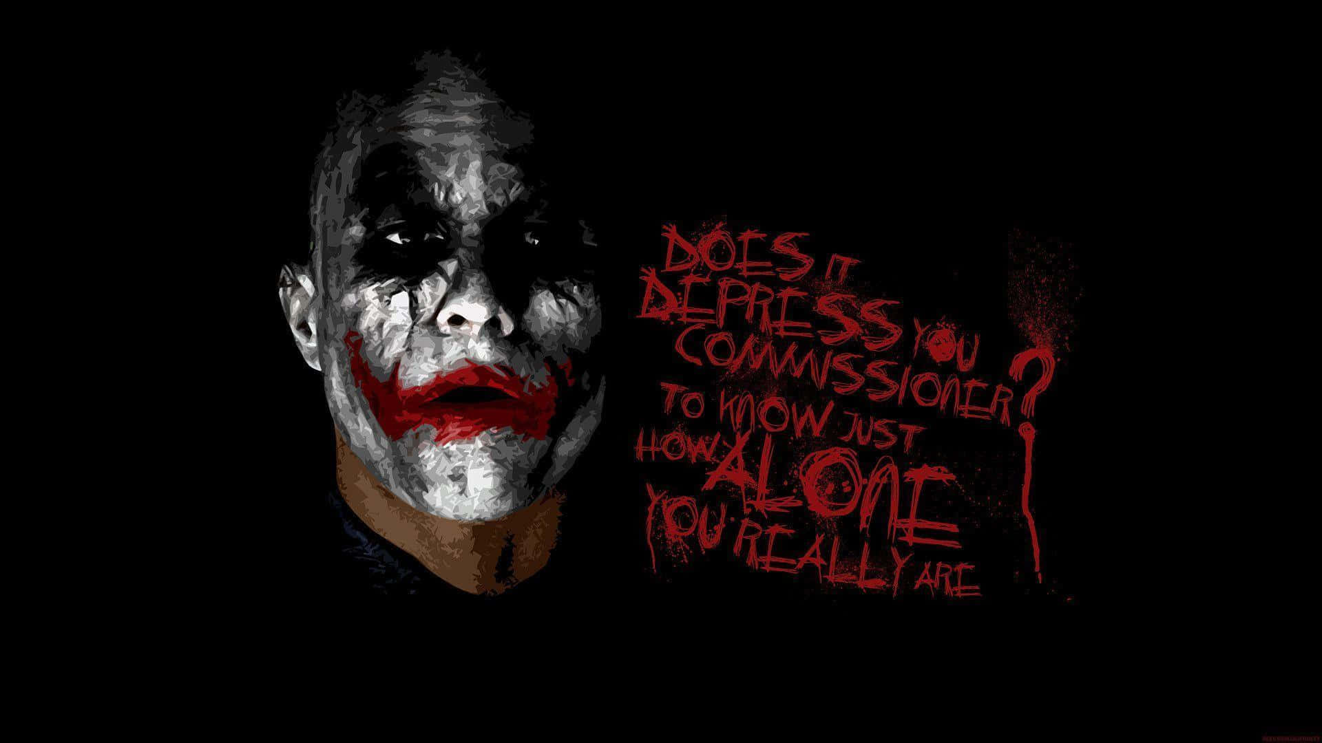 Evil Joker, smeared white face, red lips, Full HD Desktop Wallpaper