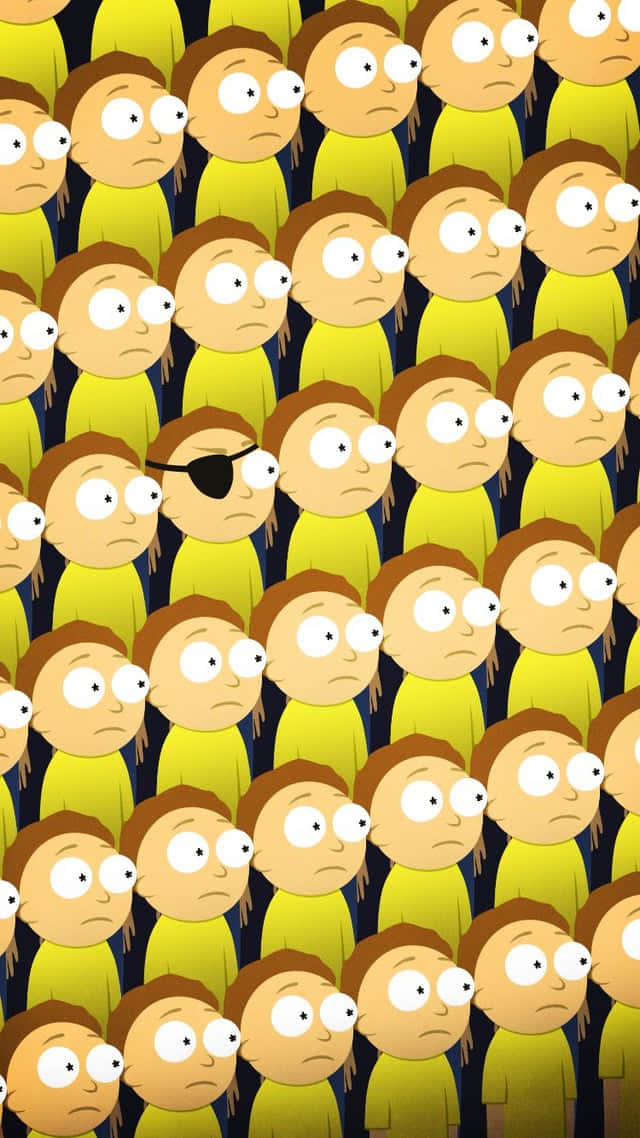 Evil Morty, yellow shirts, black eye patch, SD Phone Wallpaper