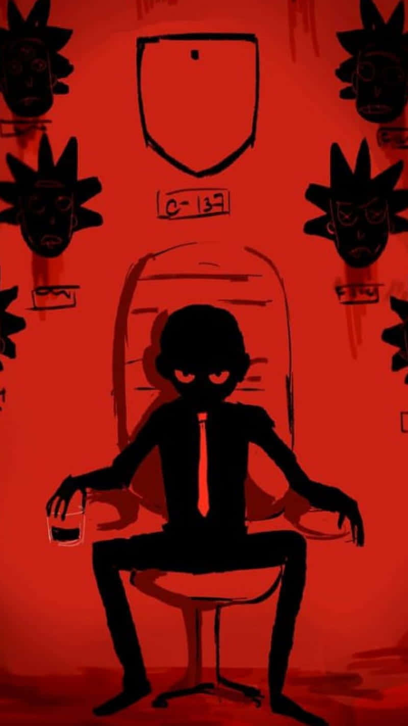 Evil Morty, black silhouette, suit, HD Phone Wallpaper