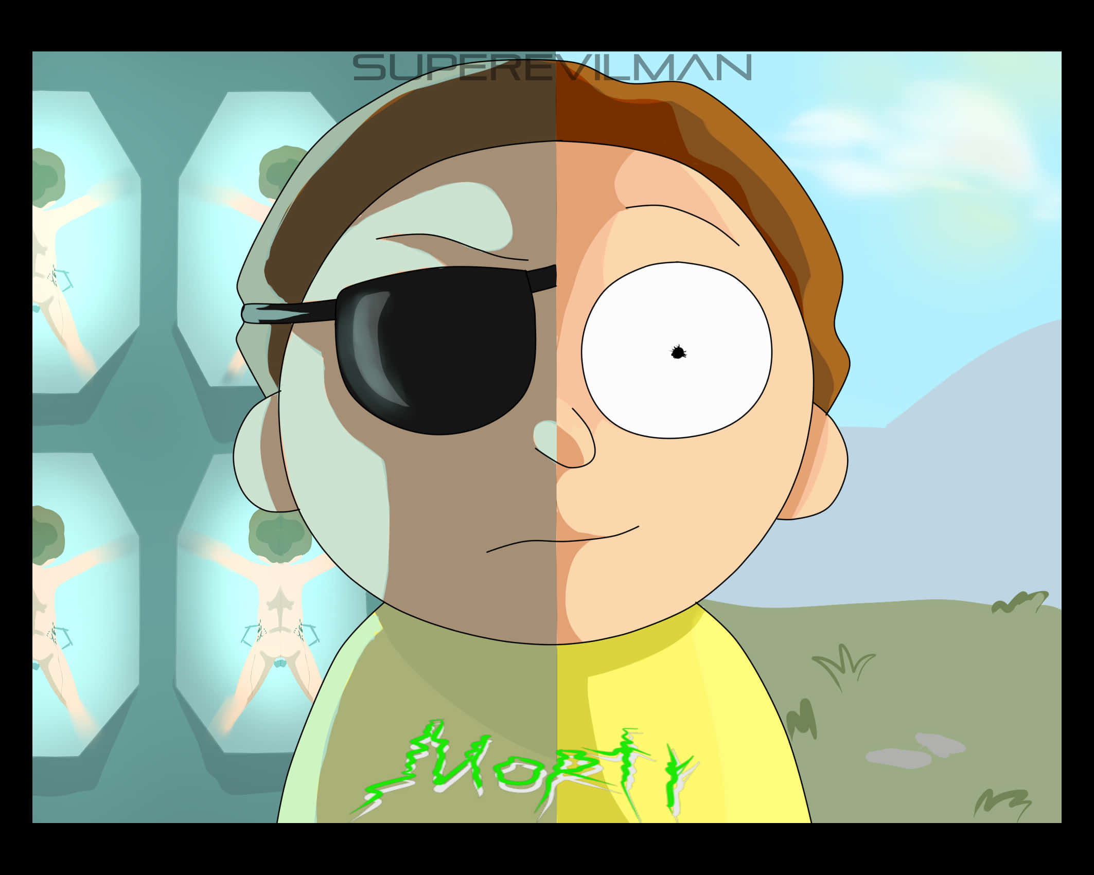 Evil Morty, eyepatch, villain, Full HD Desktop Wallpaper
