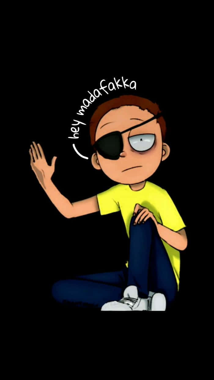Evil Morty, eyepatch, black background, SD Phone Wallpaper