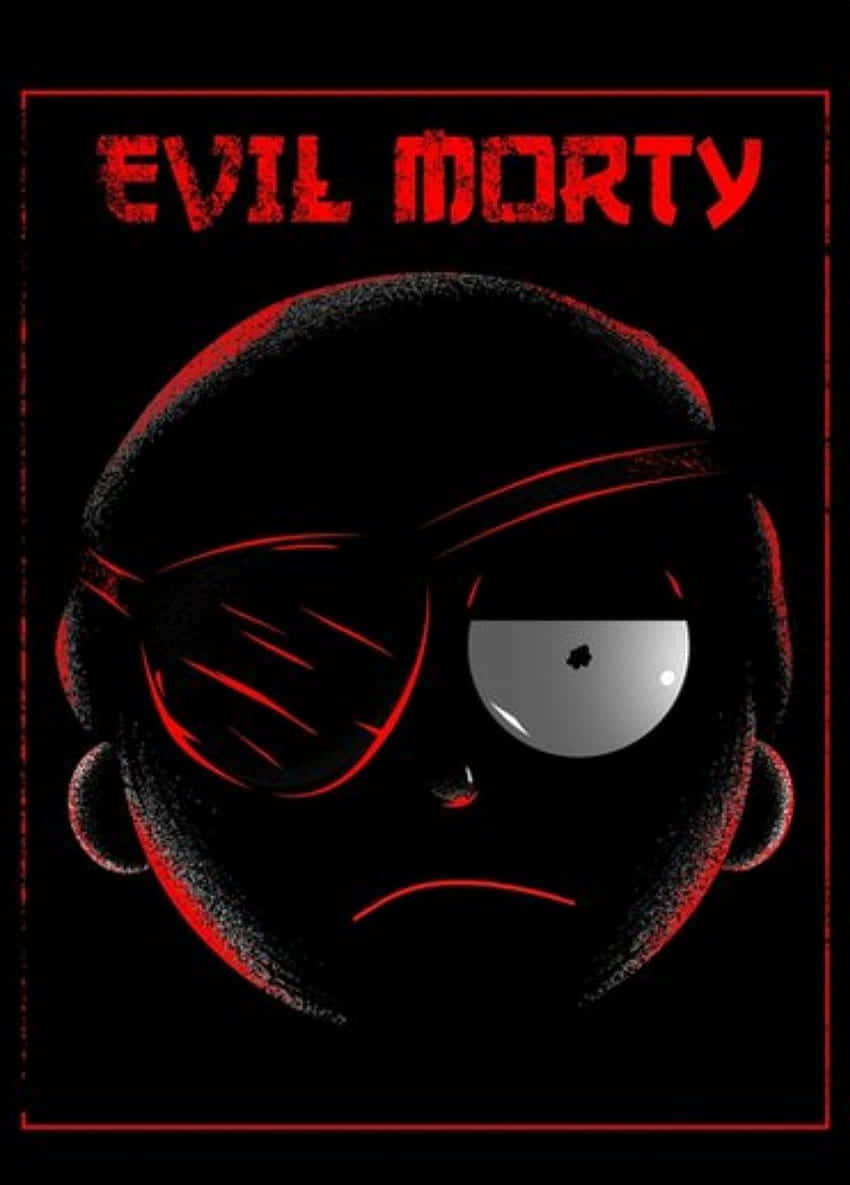 Evil Morty, glowing eye, red outline, SD Phone Wallpaper