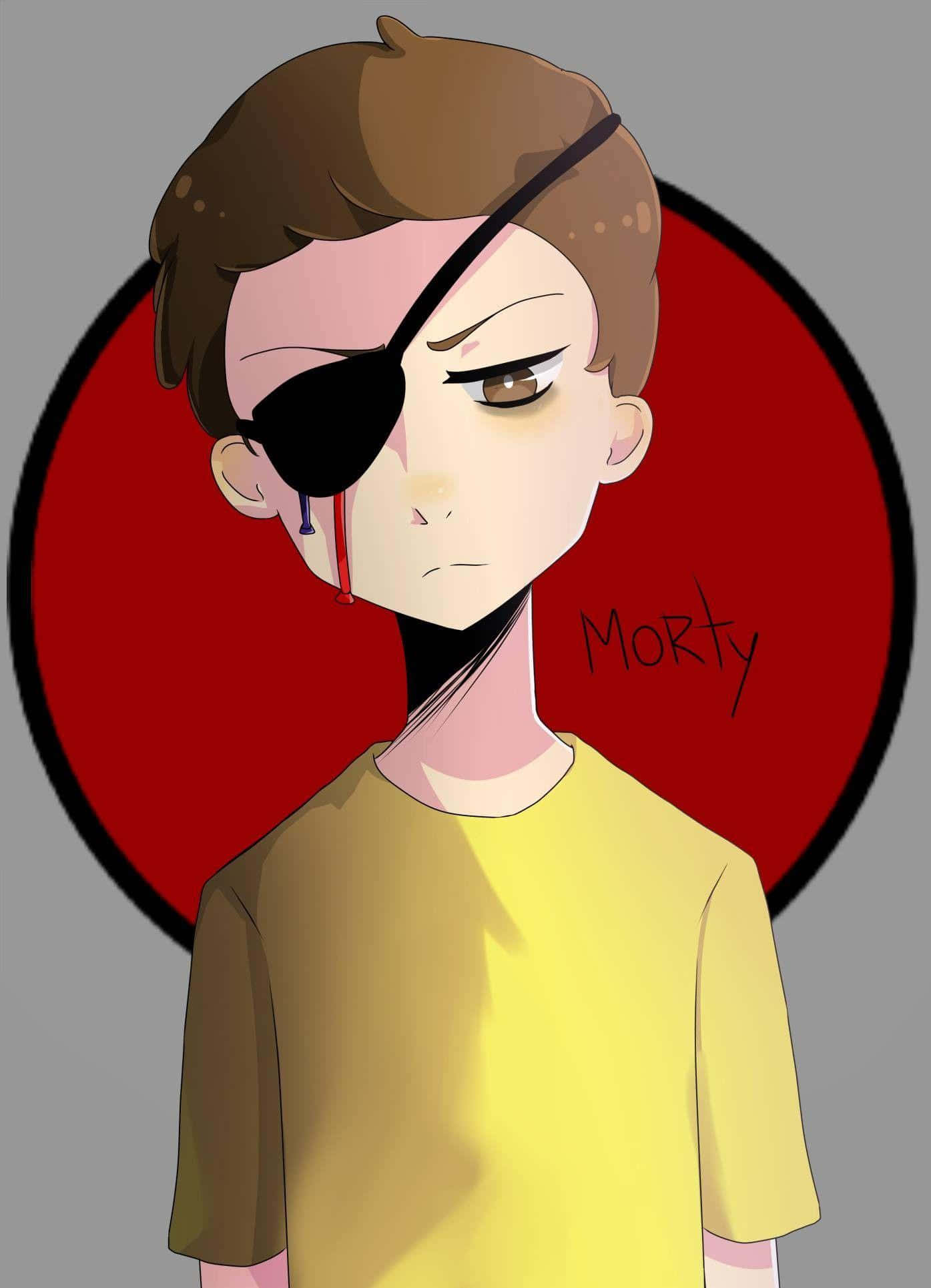 Evil Morty, black eye patch, blood dripping from his eye, Full HD Phone Wallpaper
