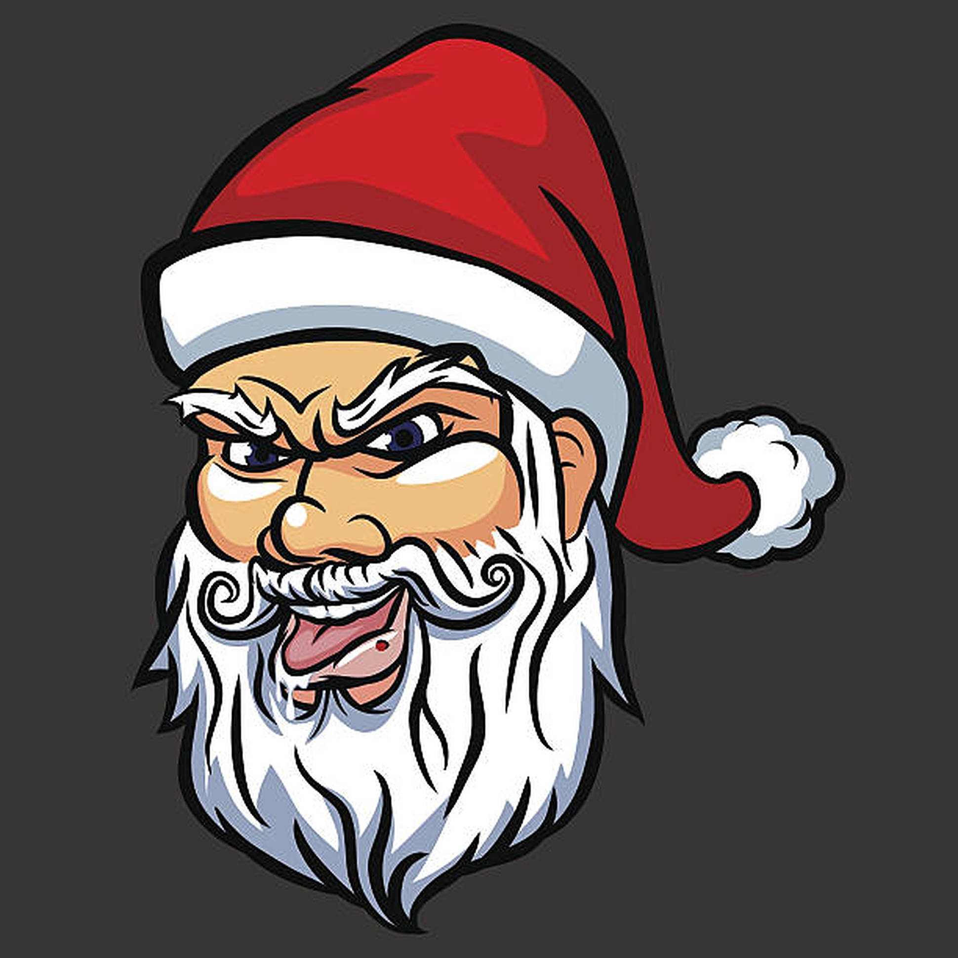 Evil Santa, cartoon Santa Claus, angry expression, Full HD Desktop Wallpaper