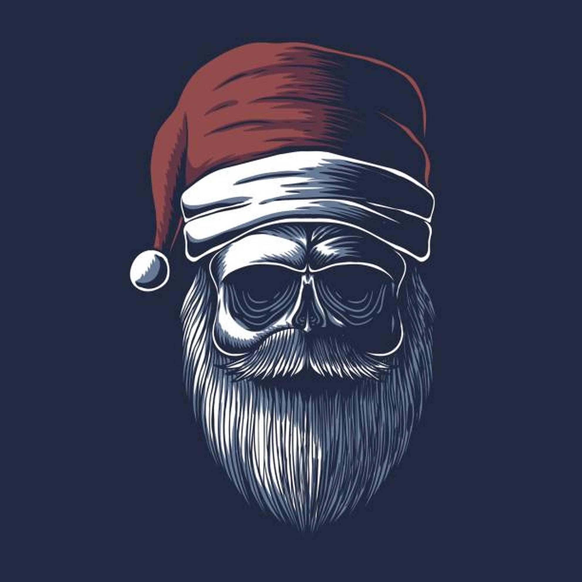 Evil Santa, skull, Santa hat, Full HD Desktop Wallpaper
