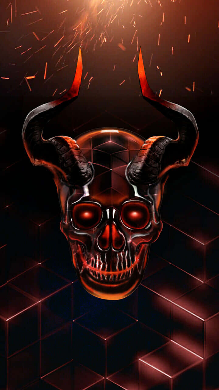 Evil Skull, glossy, demonic skull, HD Phone Wallpaper