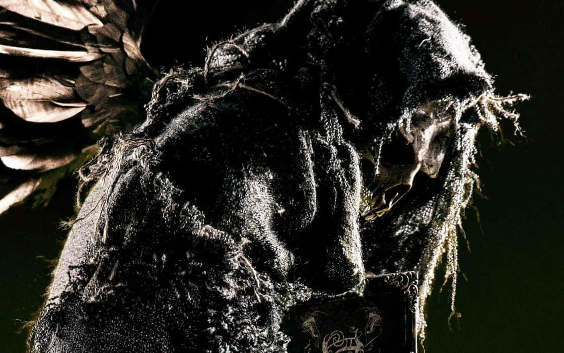 Evil Skull, dark-winged skeletal figure, tattered black cloth, SD Desktop Wallpaper