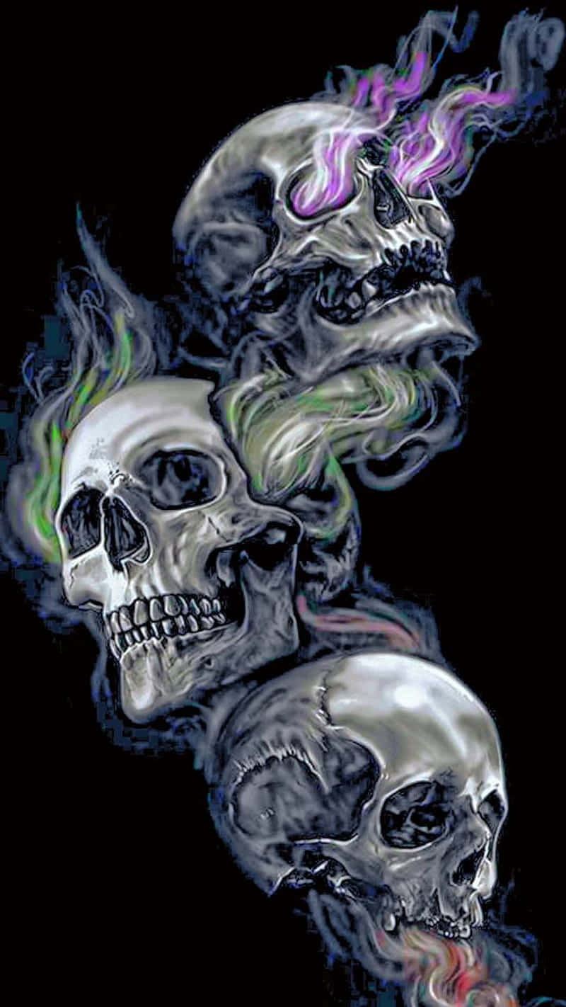 Evil Skull, black void, vibrant purple, HD Phone Wallpaper