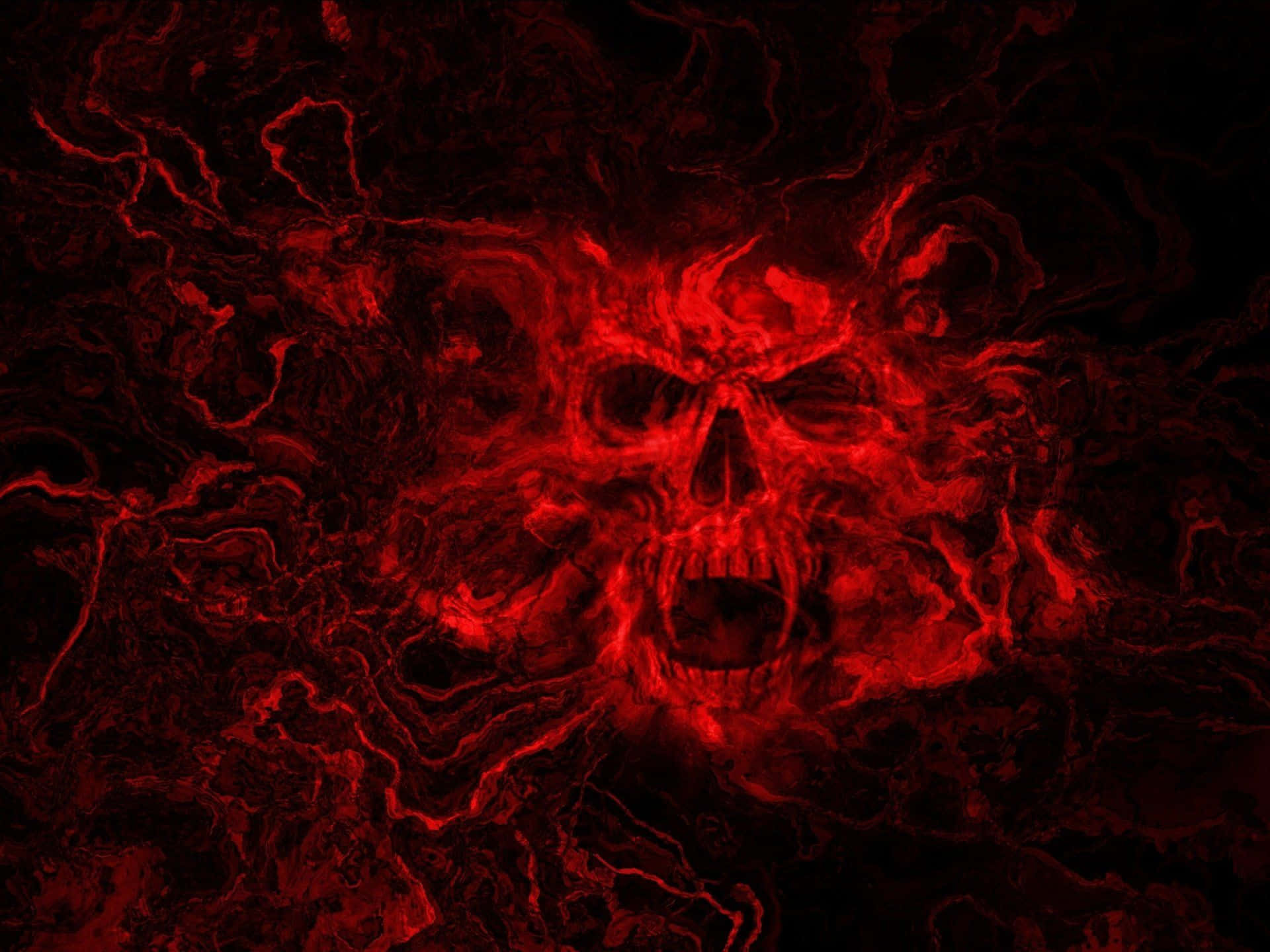 Evil Skull, glowing red skull, swirling dark energy, Full HD Desktop Wallpaper