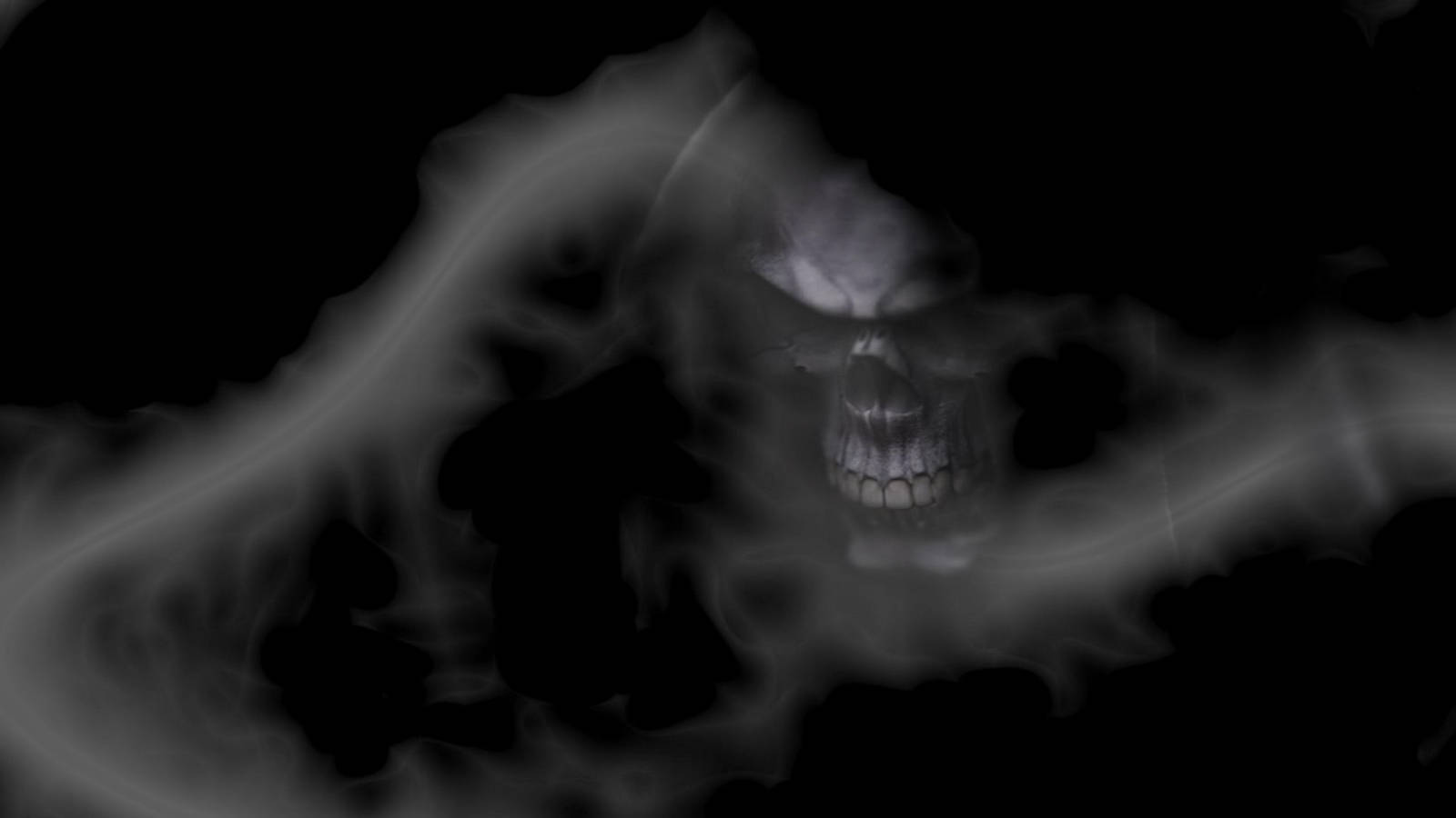 Evil Skull, smoke, ghostly skull, HD Desktop Wallpaper