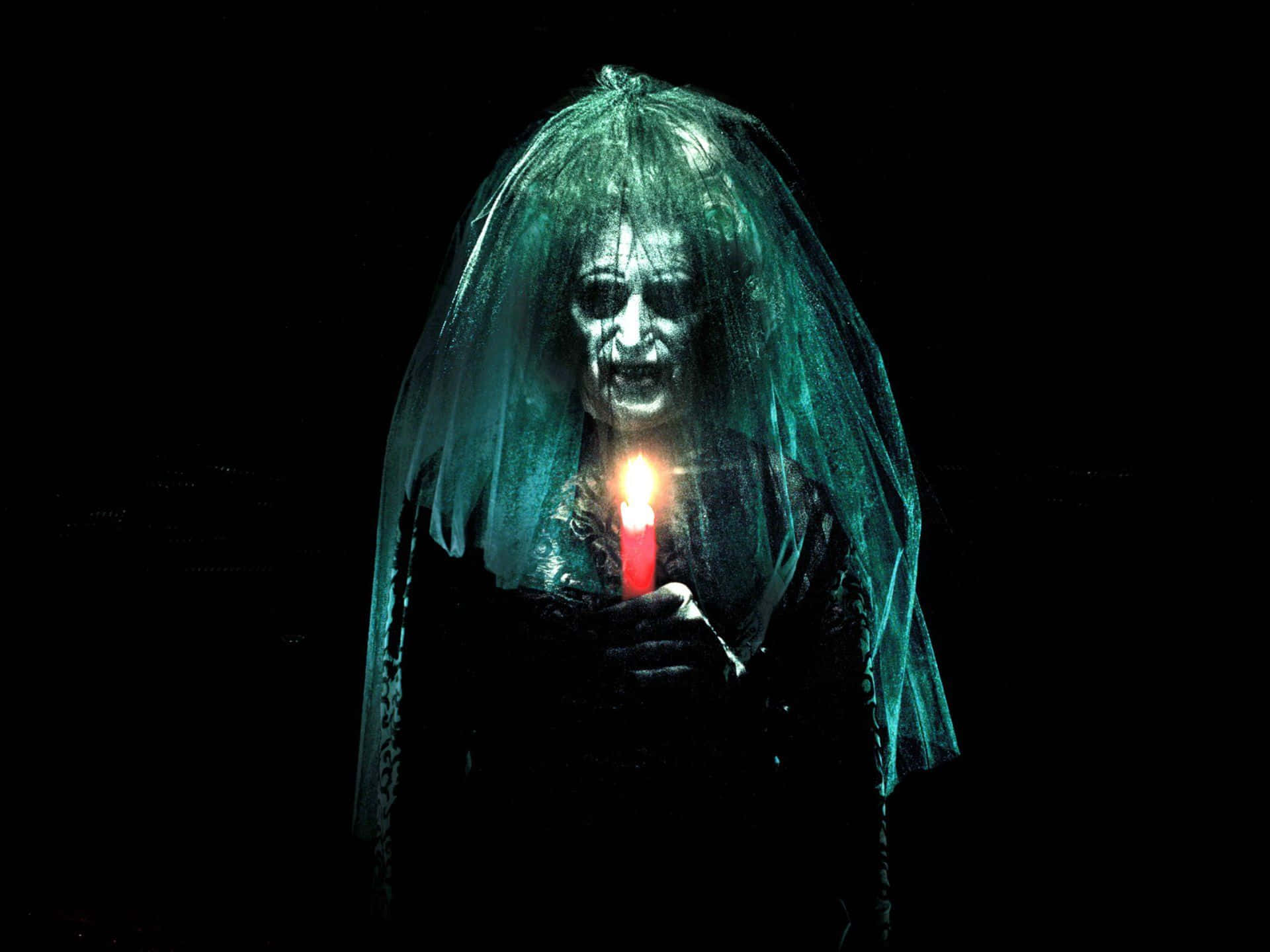 Evil Witch, ghostly bride, translucent veil, Full HD Desktop Wallpaper
