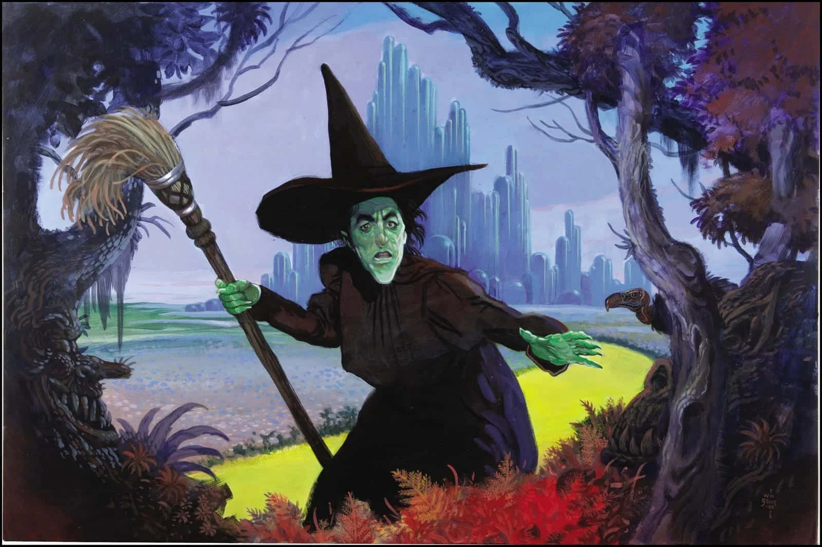 Evil Witch, green-skinned witch, black hat, HD Desktop Wallpaper