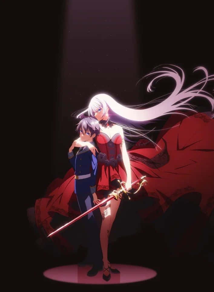 Excalibur, white-haired woman, red dress, SD Phone Wallpaper