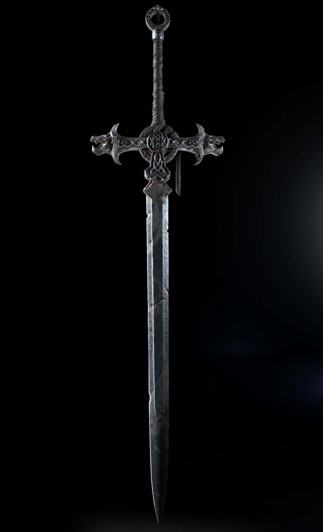 Excalibur, dragon heads, crossguard, HD Phone Wallpaper