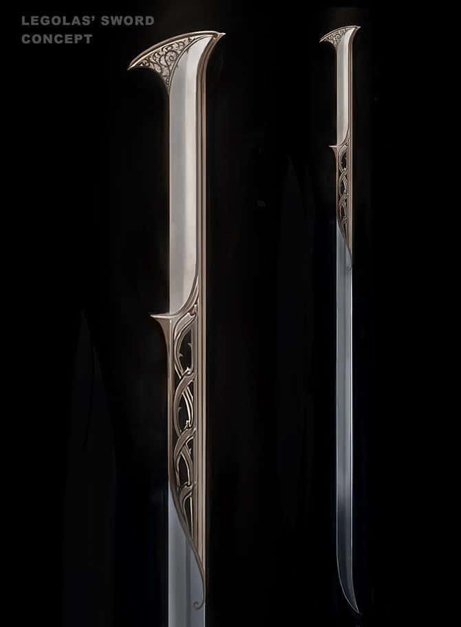Excalibur, silver swords, golden hilts, SD Phone Wallpaper