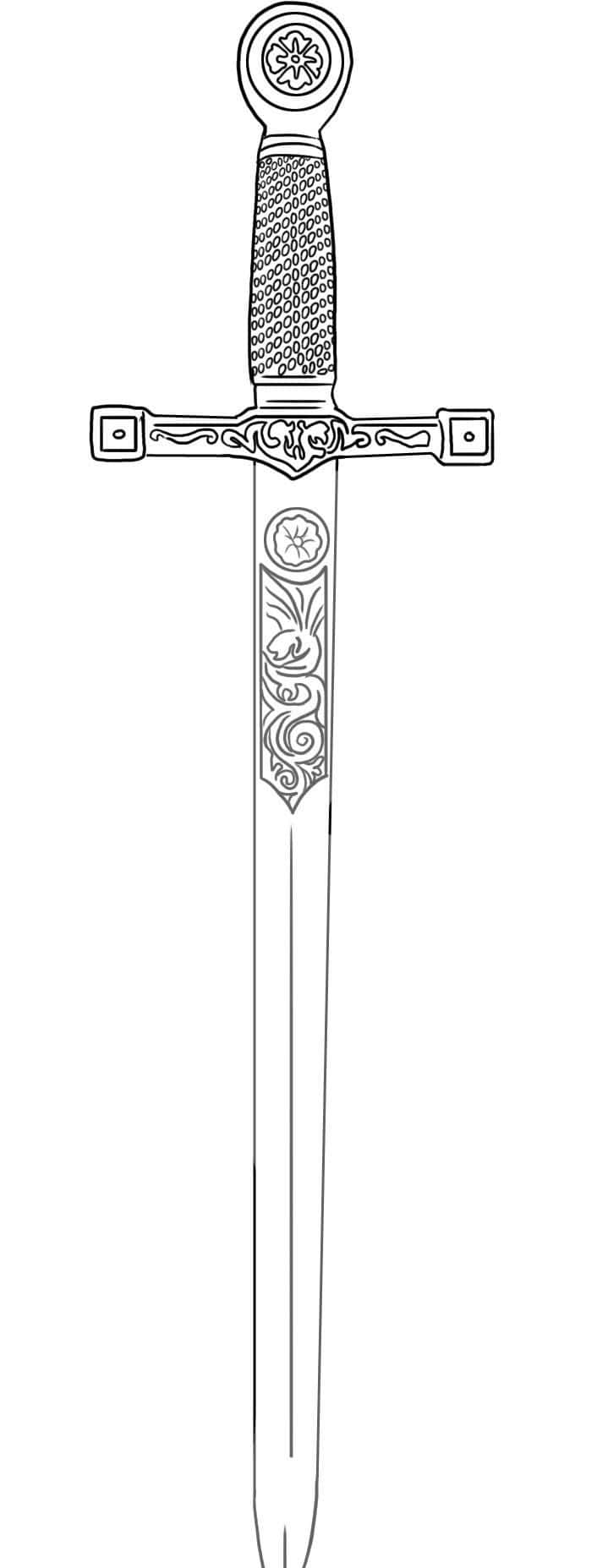 Excalibur, medieval-style sword, ornate hilt, HD Phone Wallpaper