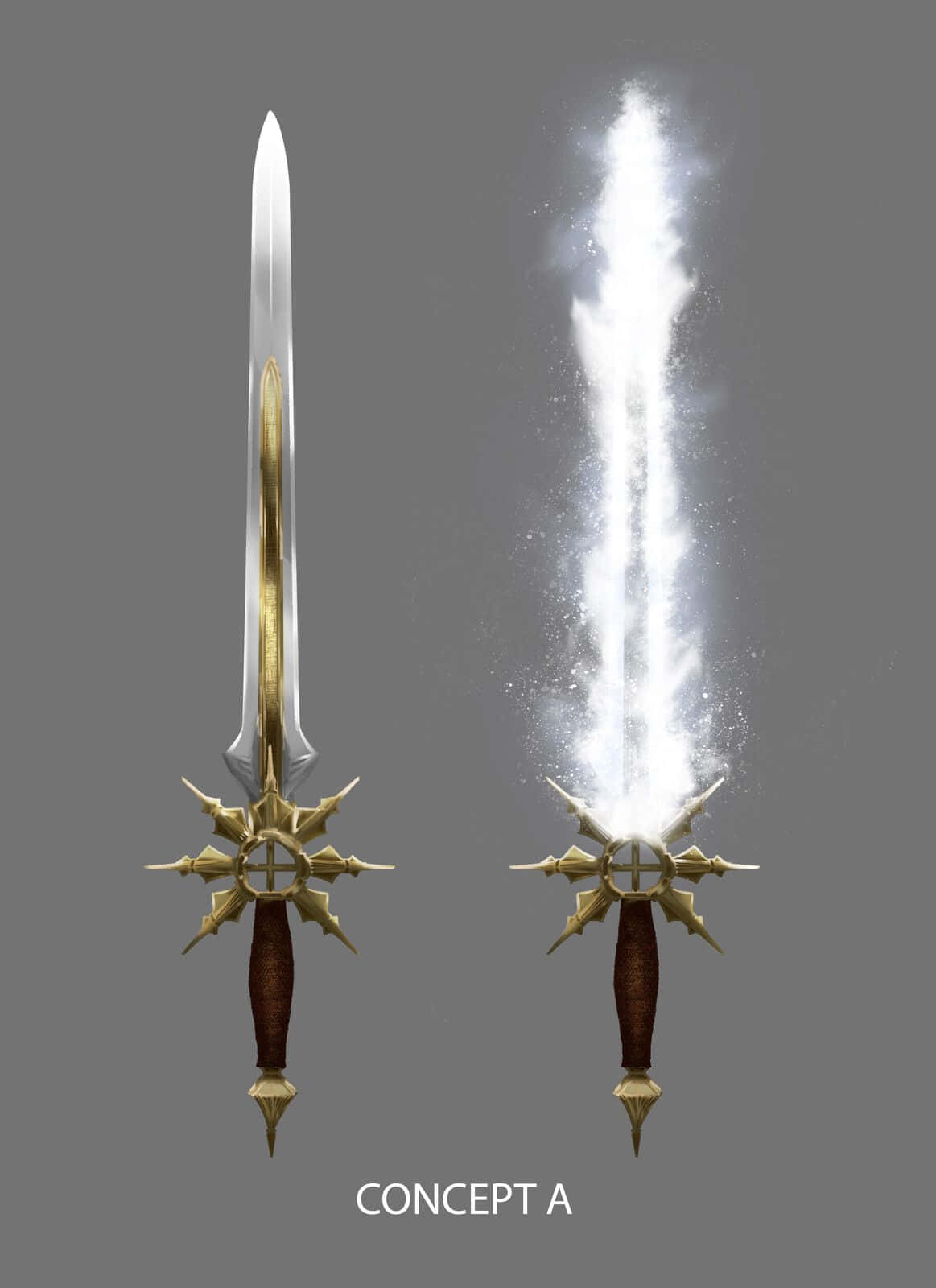 Excalibur, glowing white energy, fantasy swords, HD Phone Wallpaper