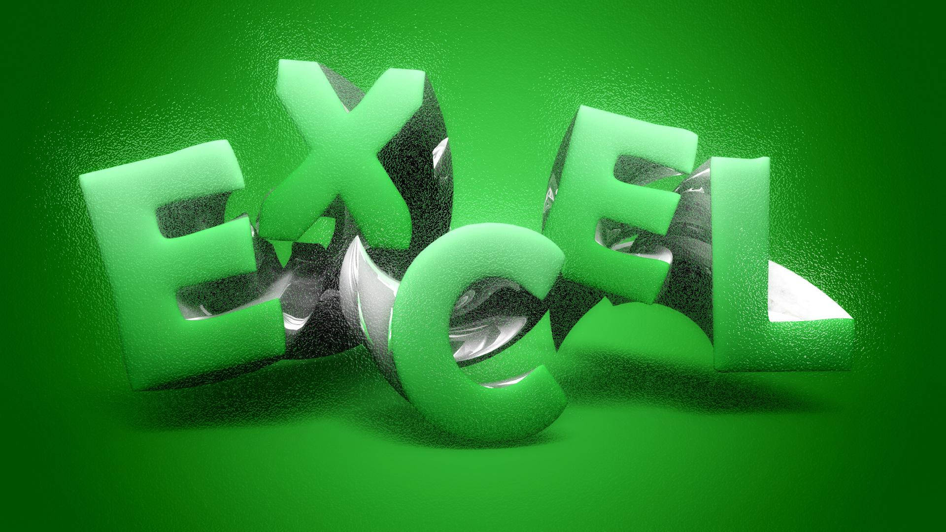Excel, 3D lettering, green, Full HD Desktop Wallpaper